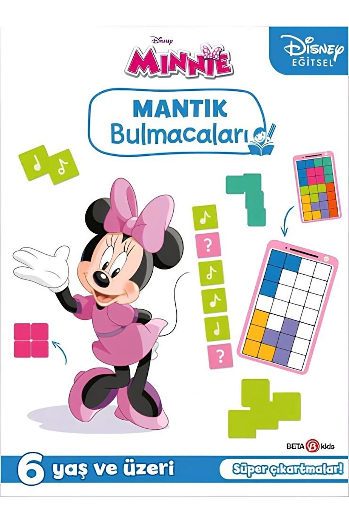 Disney Eğitsel Minnie Çıkartmalı Mantık Bulmacaları Kız Erkek Çocuk Oyuncak Eğitici Oyuncaklar