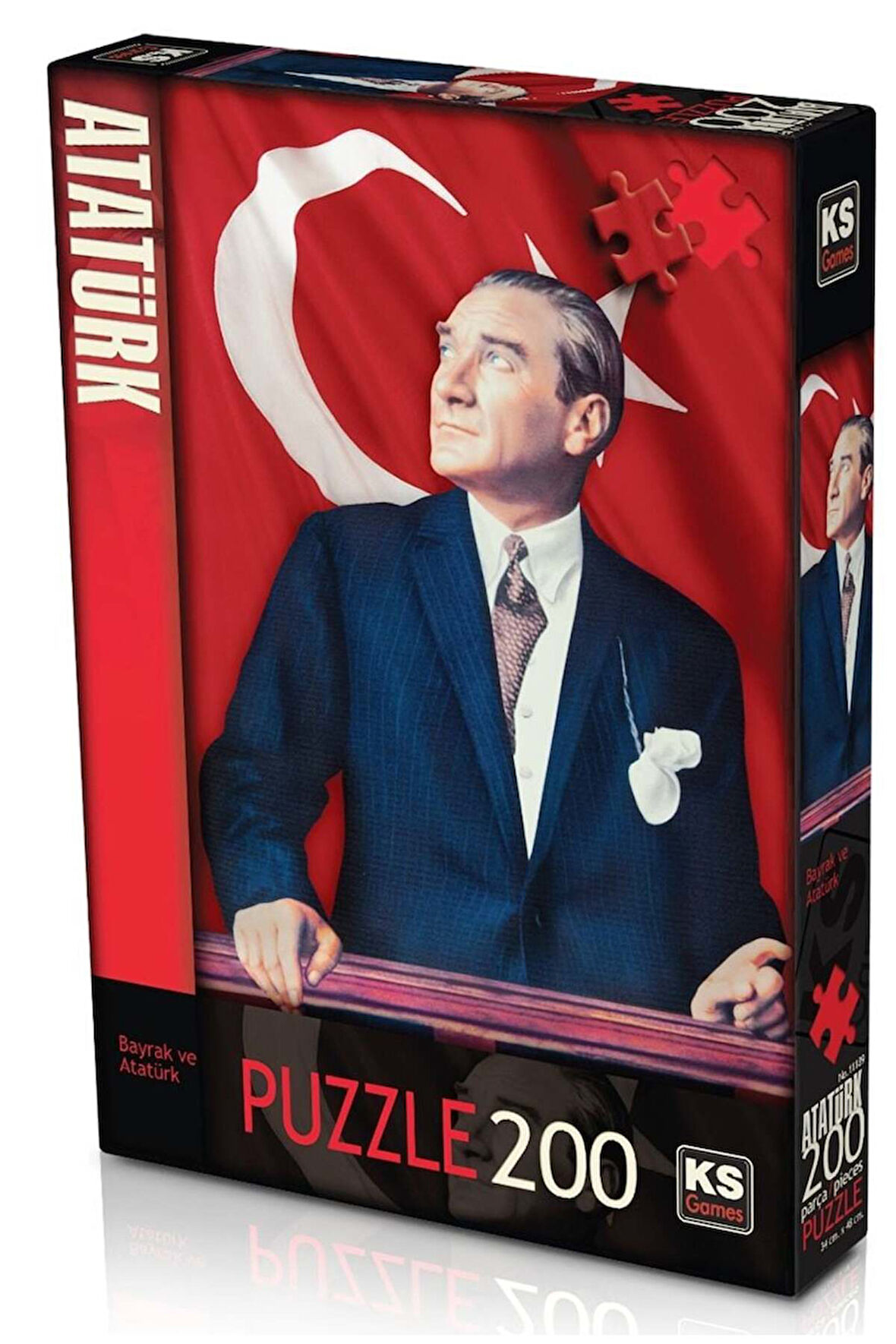 KS Puzzle 200 Parça Bayrak ve Atatürk Kız Erkek Çocuk Oyuncak Eğitici Oyuncaklar