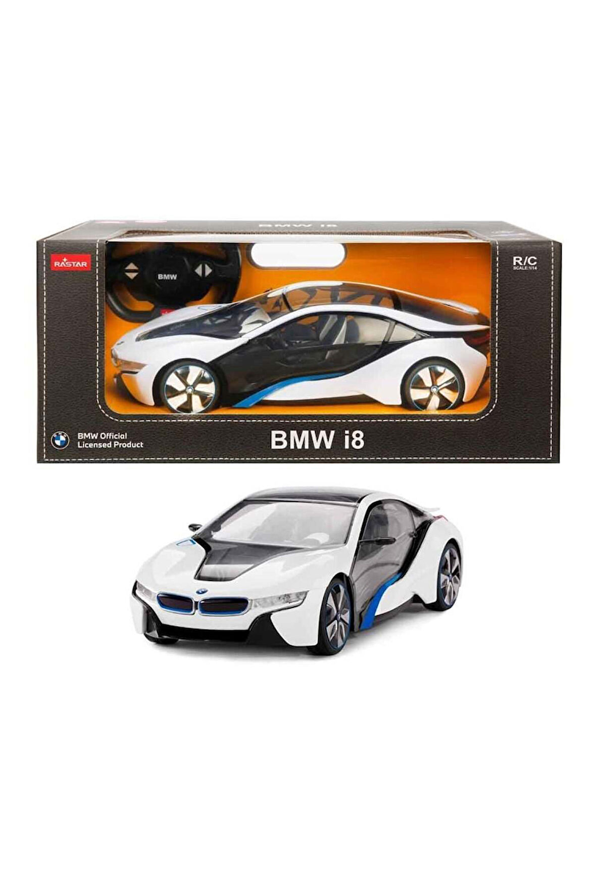 UZAKTAN KUMANDALI 1/14 BMW İ8 2.4 GHZ IŞIKLI BEYAZ Kız Erkek Çocuk Oyuncak Eğitici Oyuncaklar