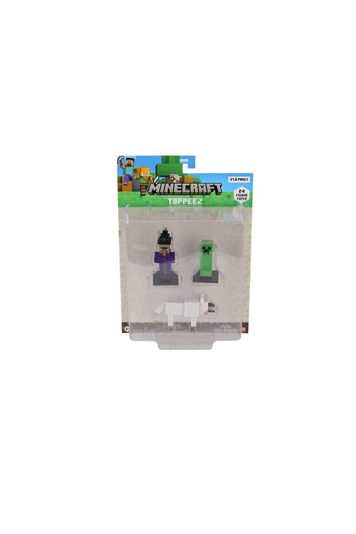PMI MC2020 Minecraft 3D Figür Toppeez 3lü Set Kız Erkek Çocuk Oyuncak Eğitici Oyuncaklar