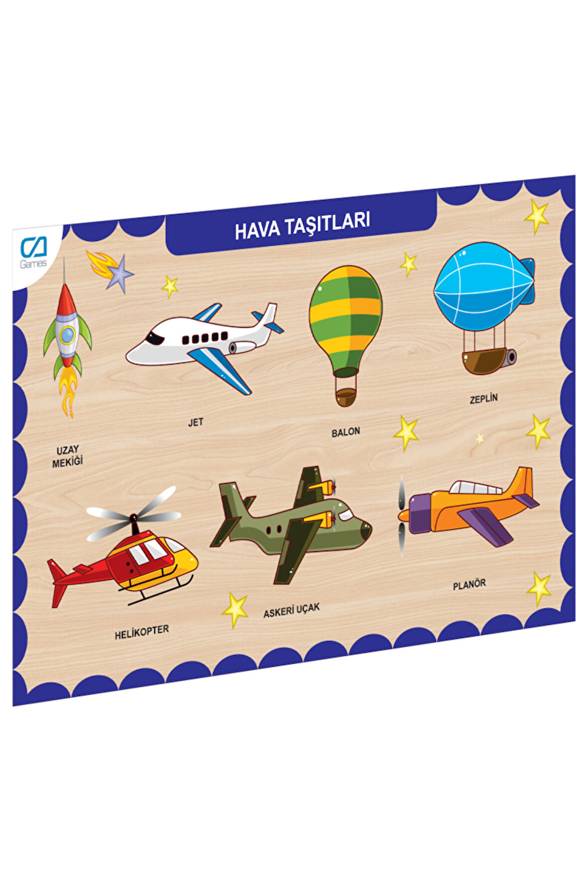 CAAHS-3202 CA GAMES AHŞAP HAVA TAŞITLARI BUL-TAK Kız Erkek Çocuk Oyuncak Eğitici Oyuncaklar