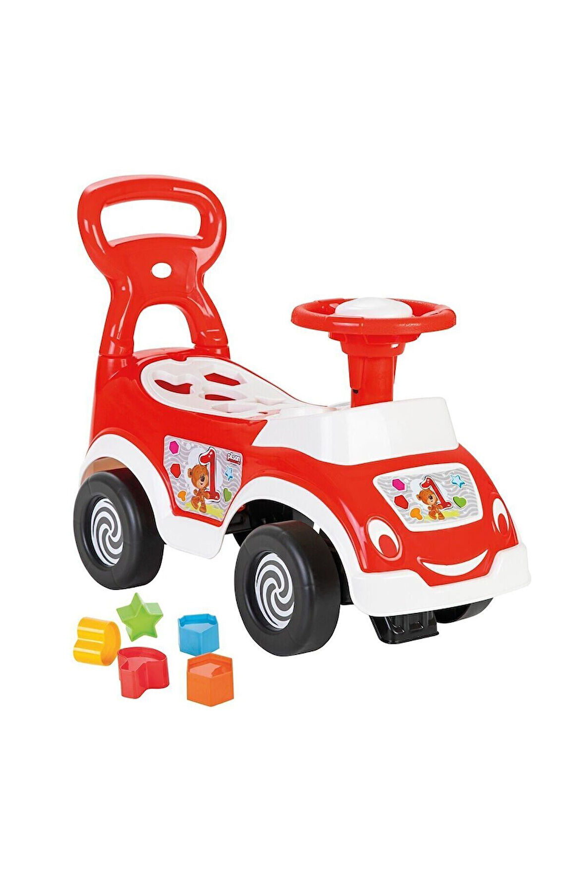 07 828 Smart Baby Ride On Bultaklı İlk Arabam - Kırmızı Kız Erkek Çocuk Oyuncak Eğitici Oyuncaklar
