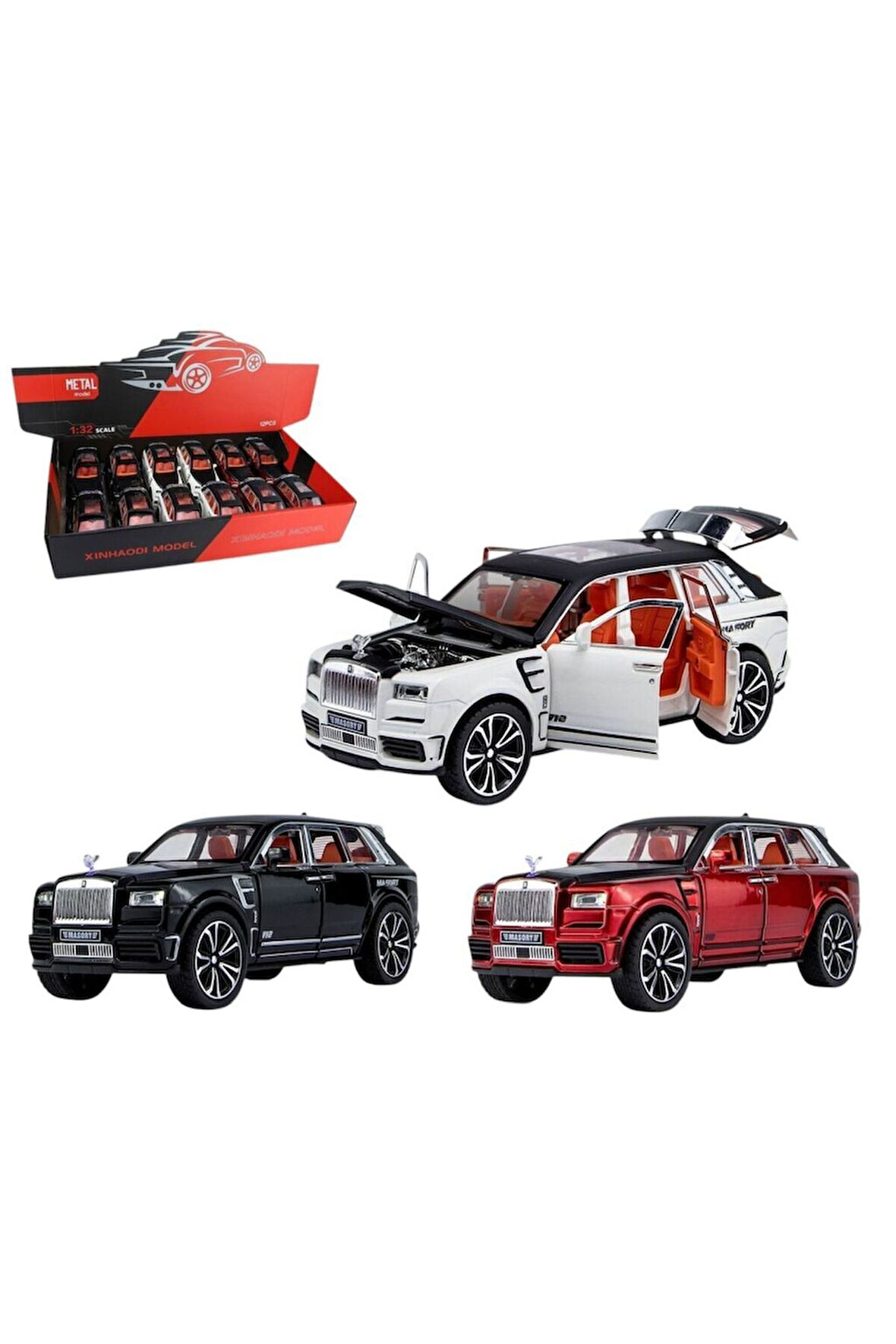 XHD-B3213 1 32 C-B IŞIKLI SESLİ MODEL RR METAL JEEP Kız Erkek Çocuk Oyuncak Eğitici Oyuncaklar