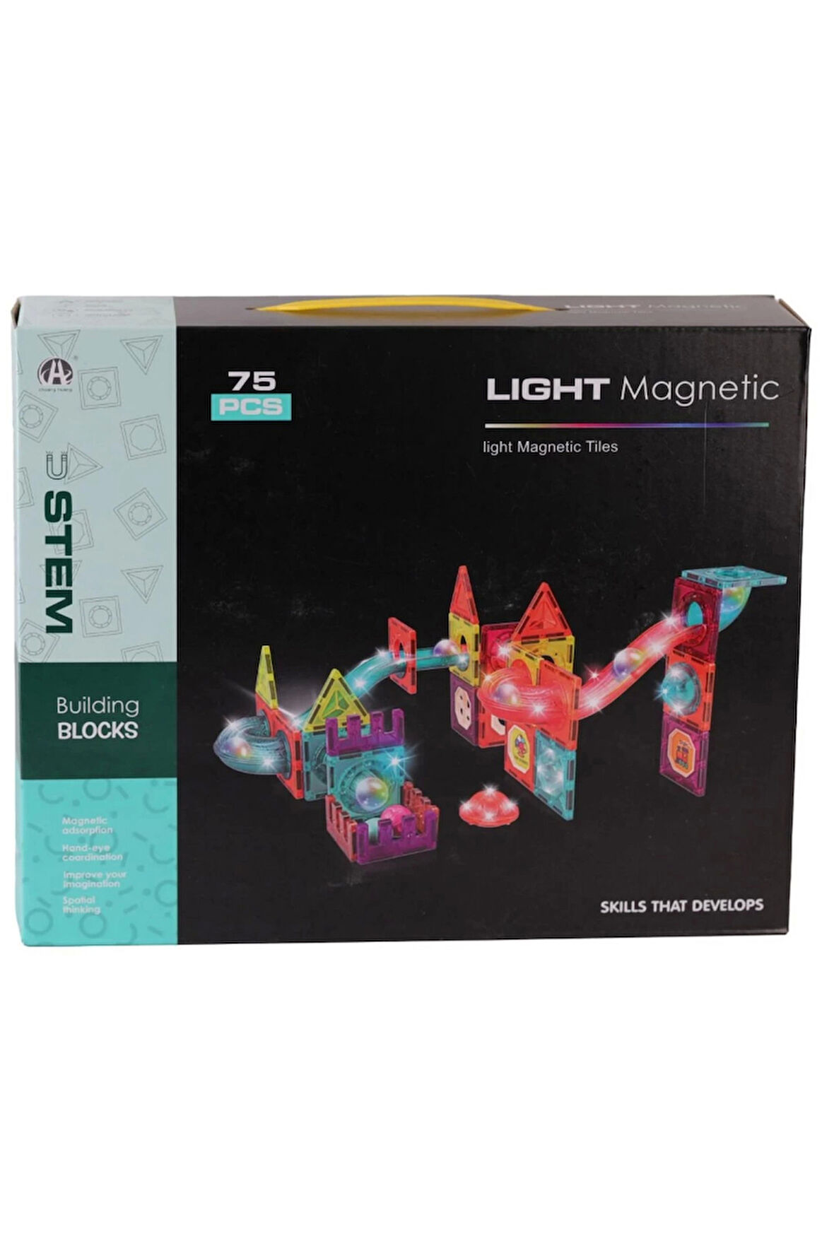 Magnetic Tiles Light Version 75 Parça Kız Erkek Çocuk Oyuncak Eğitici Oyuncaklar