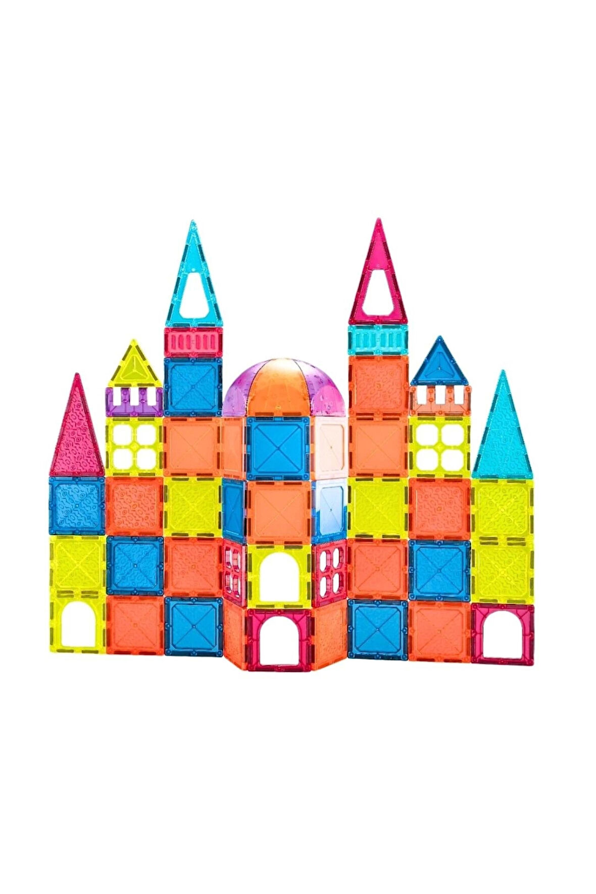 Magnetic Tiles 50 Parça Kız Erkek Çocuk Oyuncak Eğitici Oyuncaklar