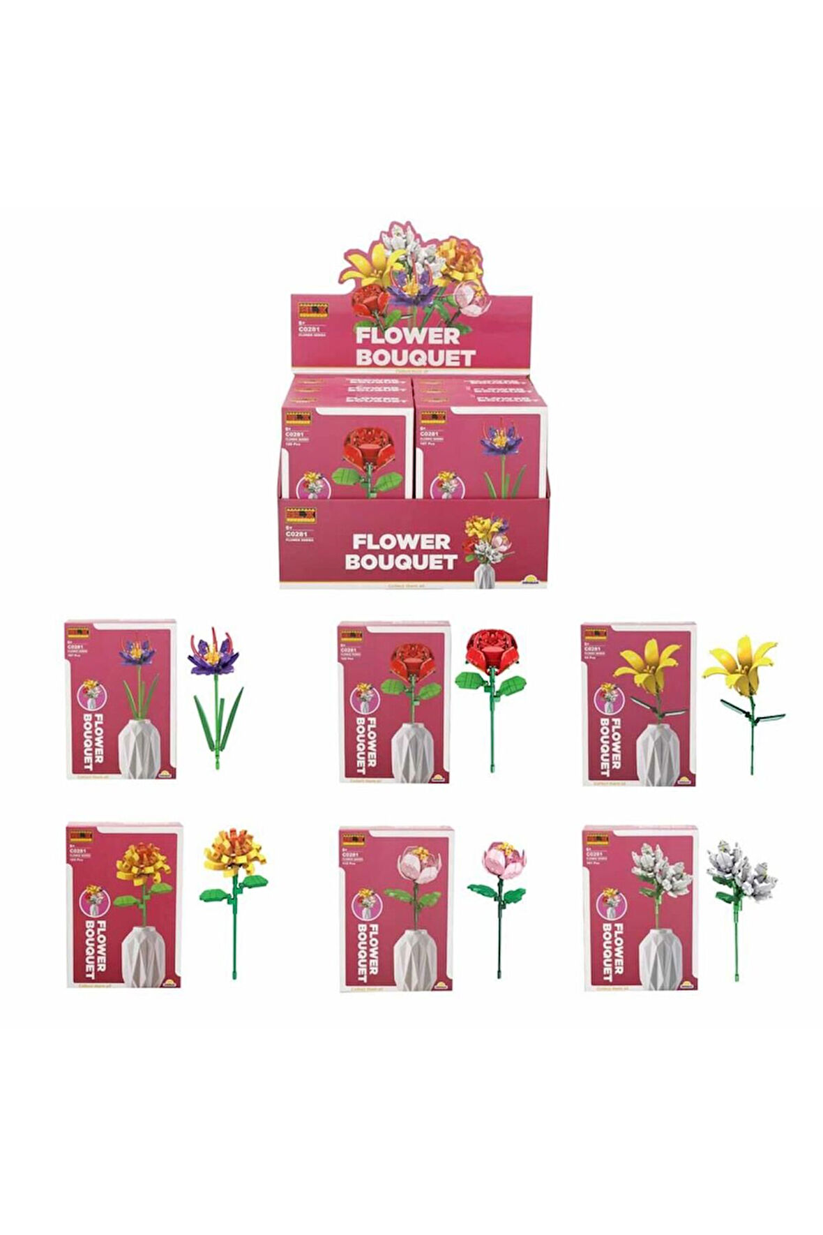 BLX Mini Lego Çiçek Buketleri C0281 Kız Erkek Çocuk Oyuncak Eğitici Oyuncaklar