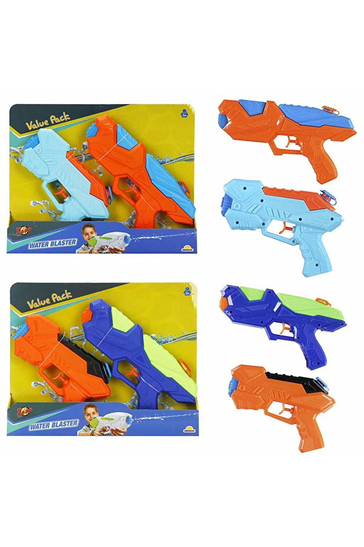 ZAP SU TABANCASI 2Lİ 20-24CM 120ML Kız Erkek Çocuk Oyuncak Eğitici Oyuncaklar