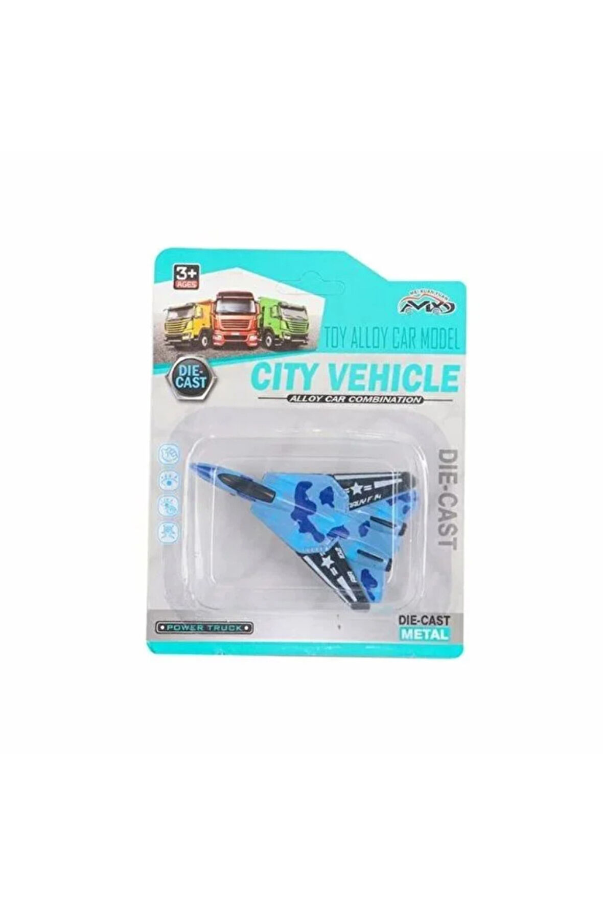 Die Cast Metal F-14 Benzeri Savaş Uçağı Mavi Kamuflaj Kız Erkek Çocuk Oyuncak Eğitici Oyuncaklar