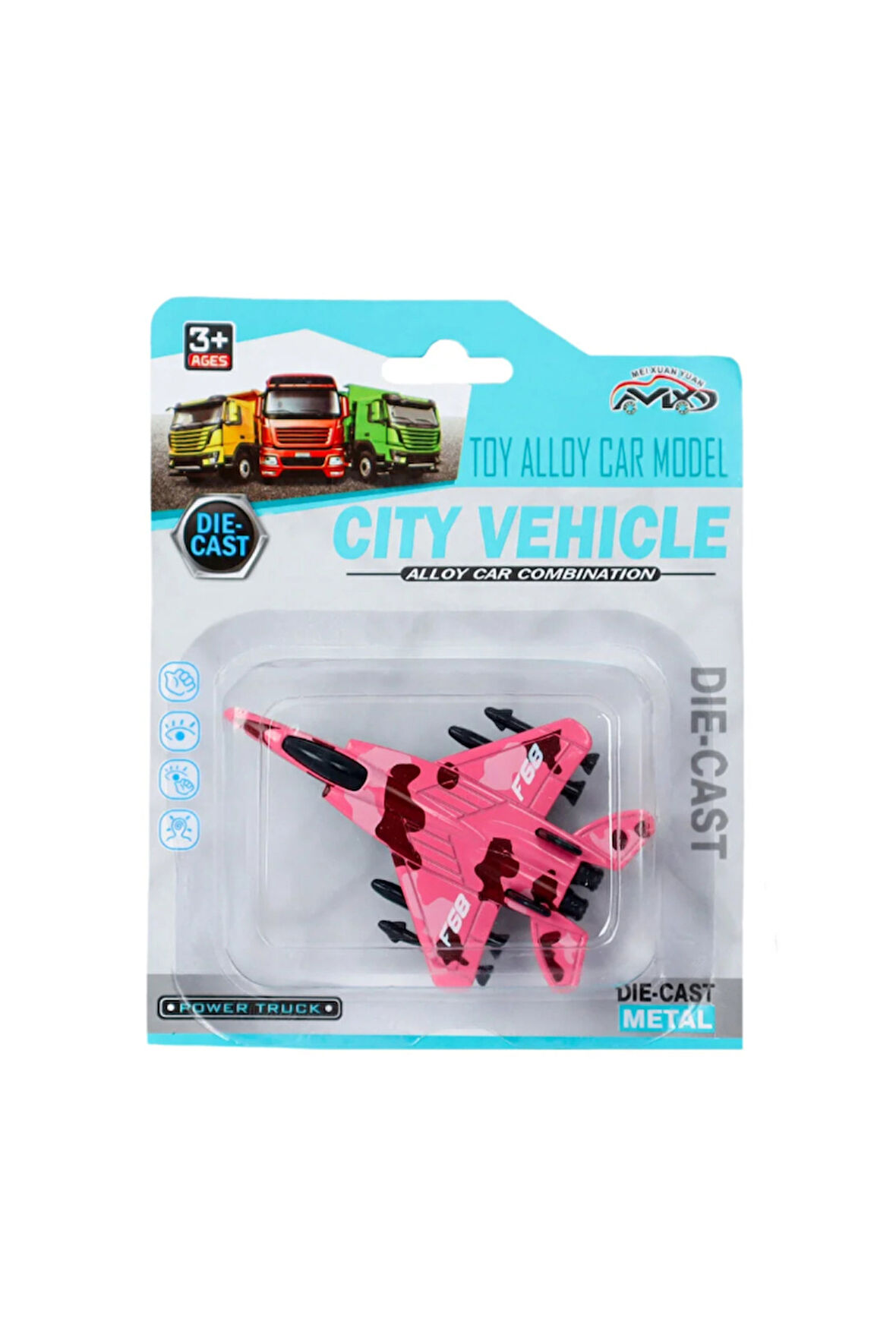 Die Cast Metal F-15 Benzeri Savaş Uçağı Pembe Kamuflaj Kız Erkek Çocuk Oyuncak Eğitici Oyuncaklar