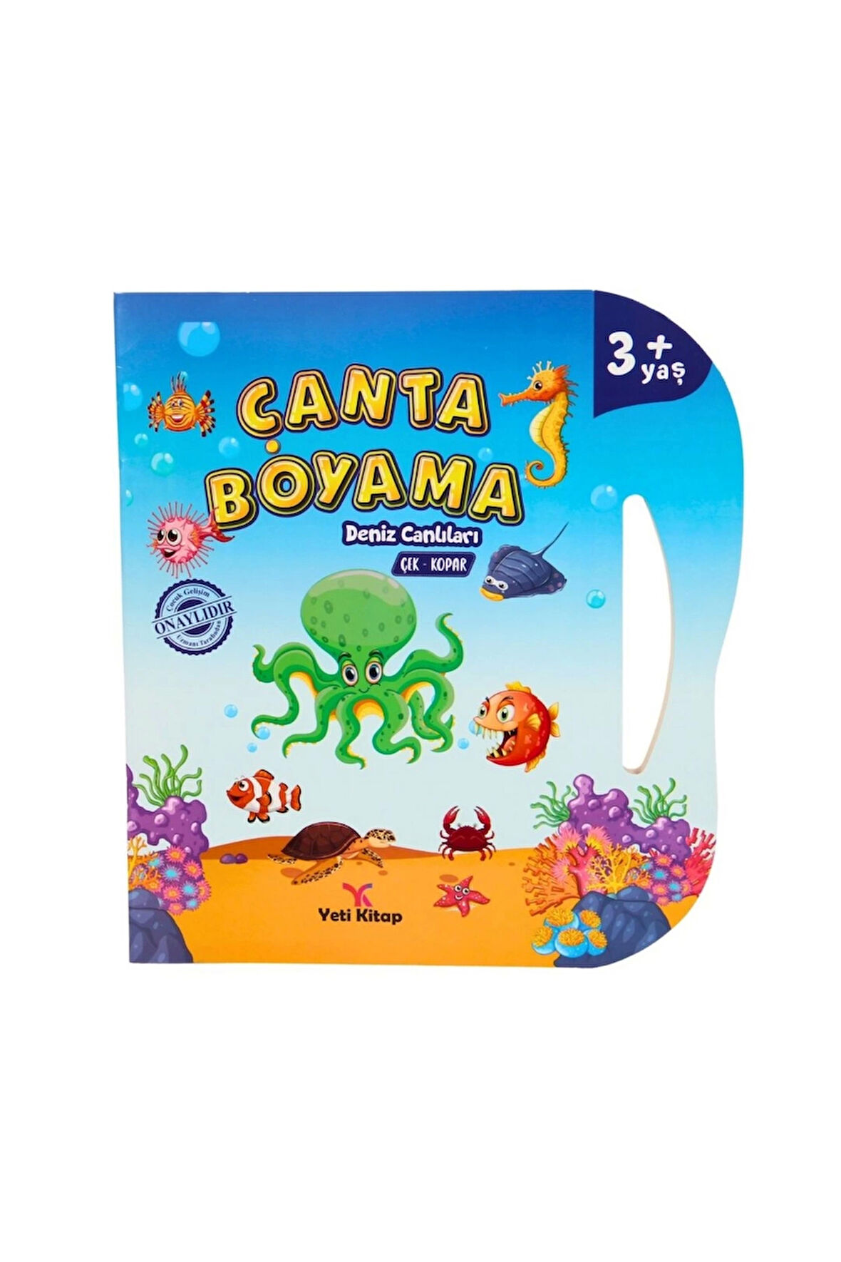 Çanta Kitap Boyama Kitabı Deniz Canlıları Kız Erkek Çocuk Oyuncak Eğitici Oyuncaklar