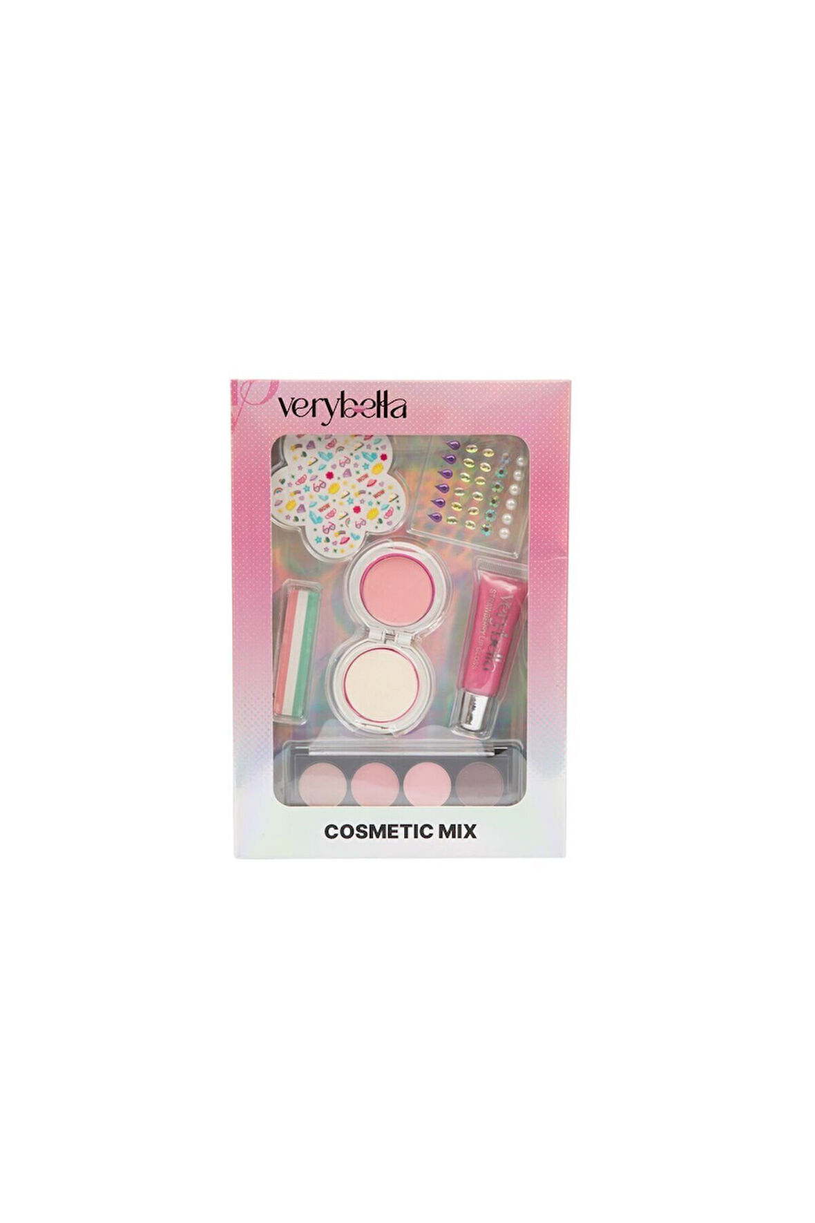 VRB83000 Very Bella Güzellik Seti (saç tebeşiri+far+yüz boyası+lip gloss+sticker Kız Erkek Çocuk Oyu