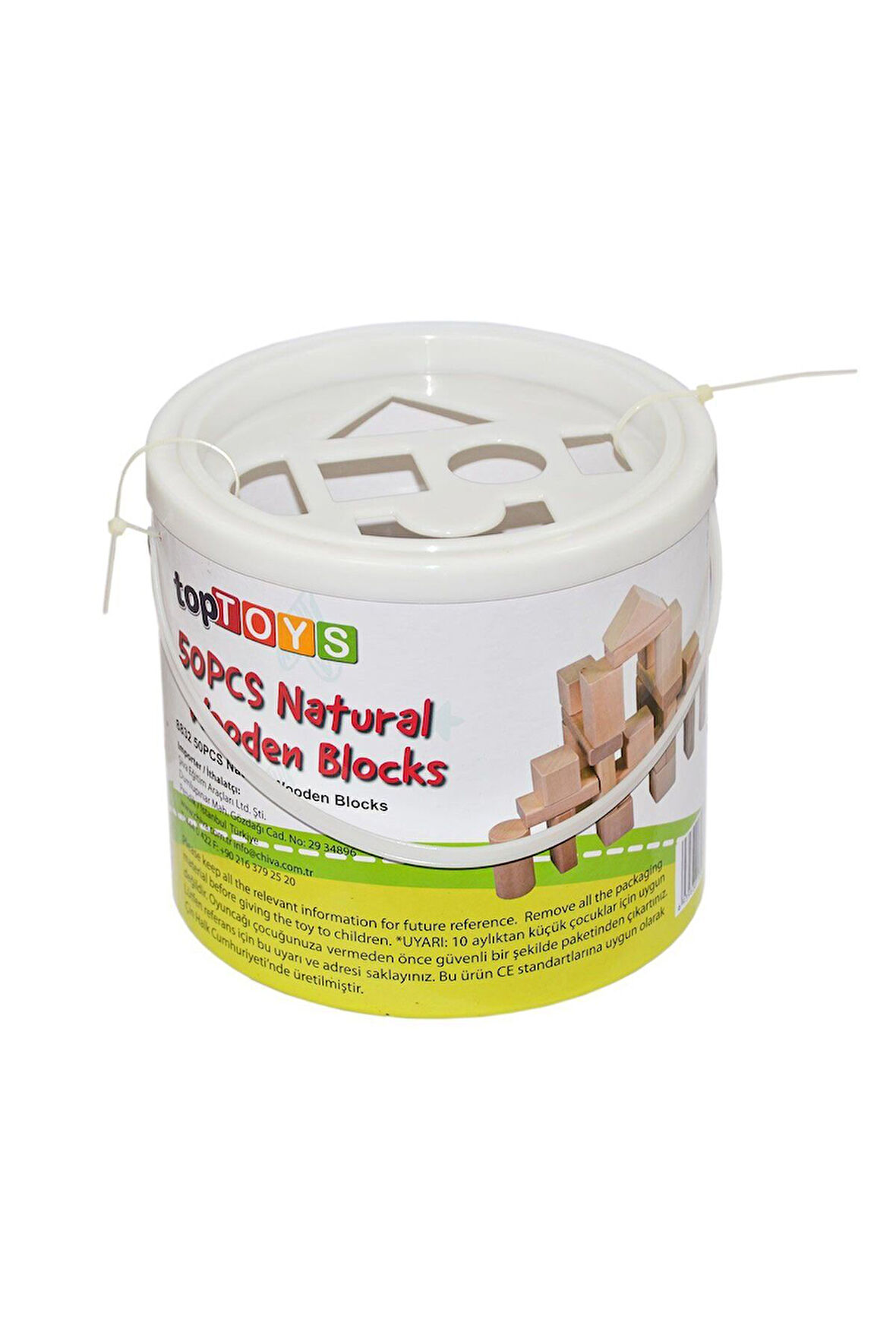 CS-8832 Natural Ahşap Blok Seti 50 Parça -Chiva Kız Erkek Çocuk Oyuncak Eğitici Oyuncaklar