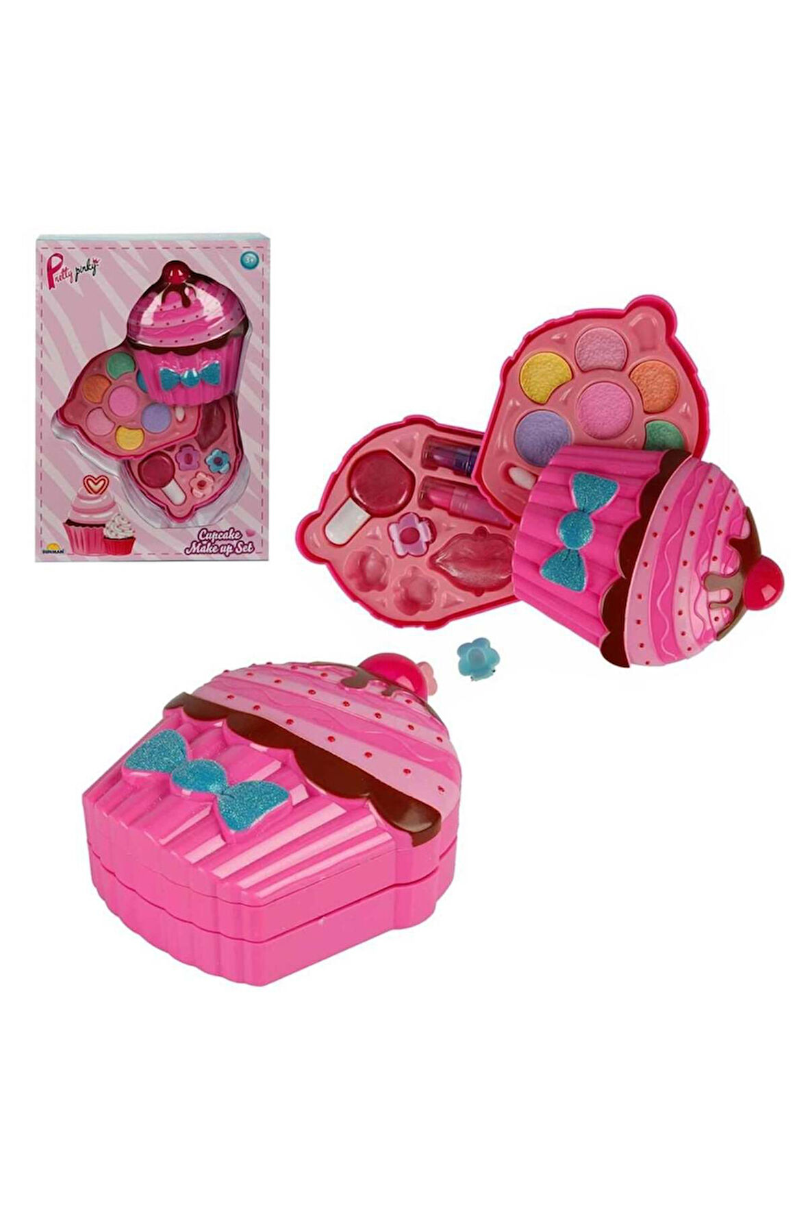 Cupcake Şekilli 2 Katlı Makyaj Güzellik Seti Kız Erkek Çocuk Oyuncak Eğitici Oyuncaklar