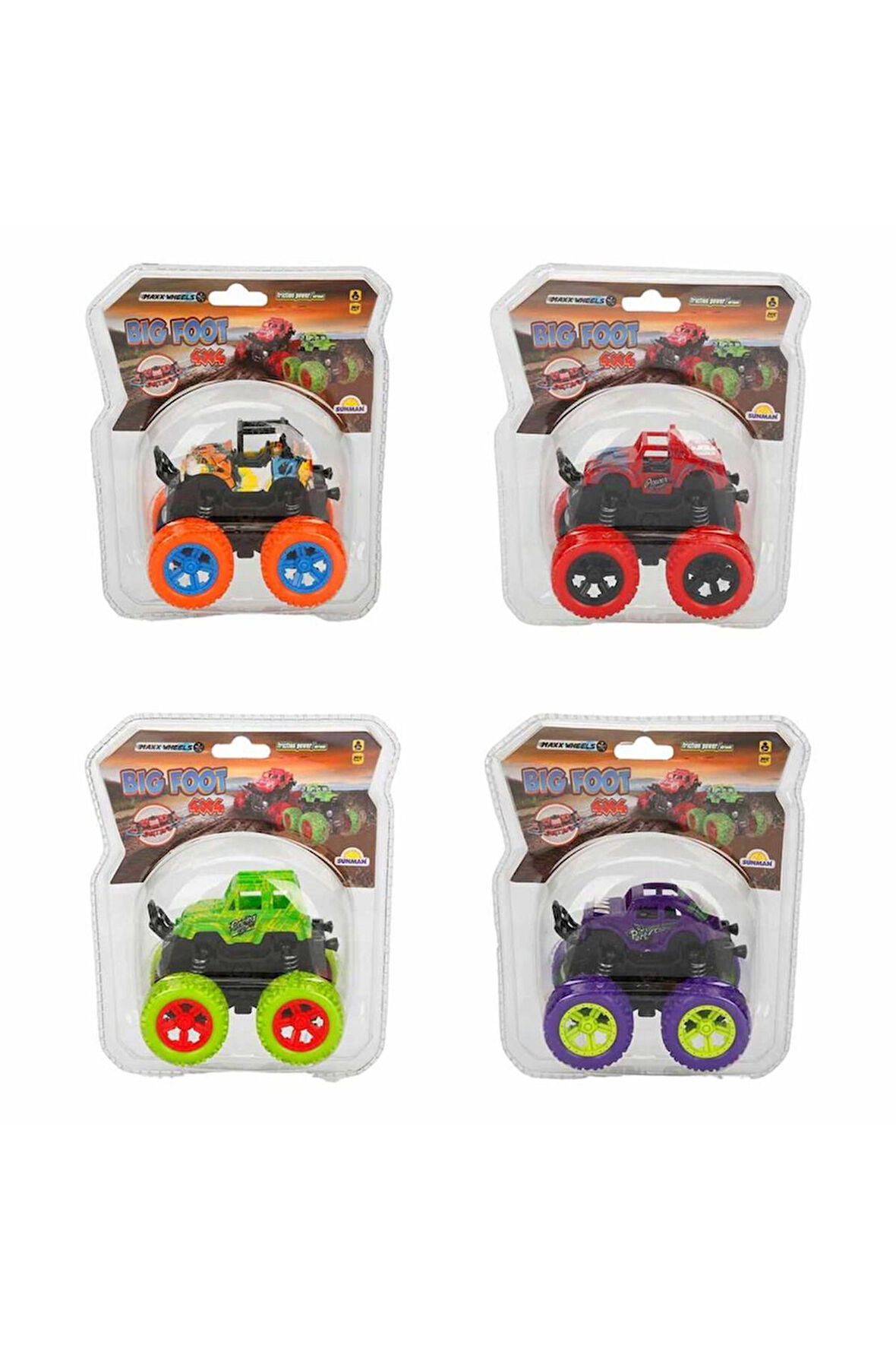 Maxx Wheels Big Foot 4x4 Sürtmeli Araba -86841 - 1adet stokta olan gönderilir Kız Erkek Çocuk Oyunca