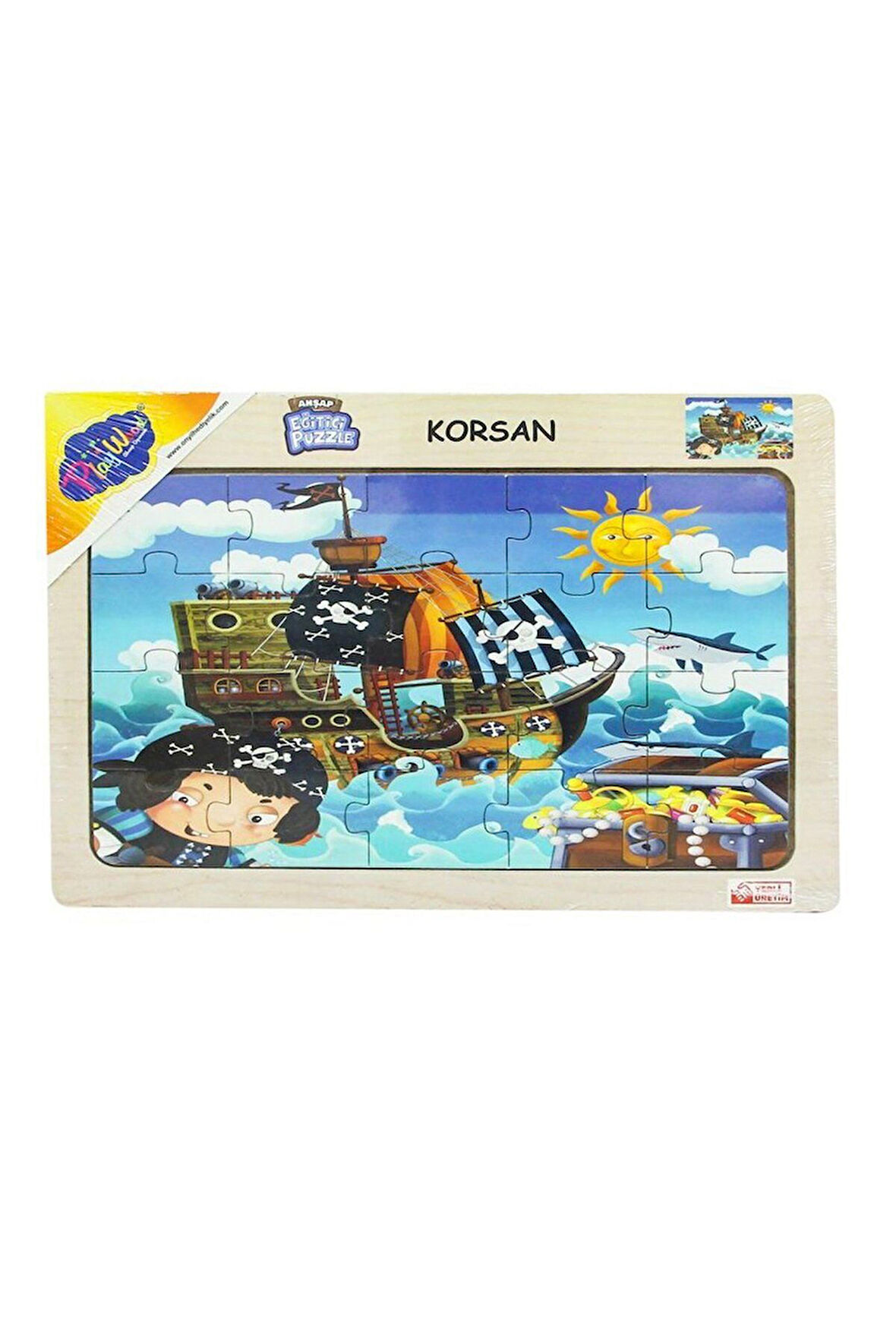 53/54/55/56 AHŞAP EĞİT.PUZZLE KORSAN Kız Erkek Çocuk Oyuncak Eğitici Oyuncaklar