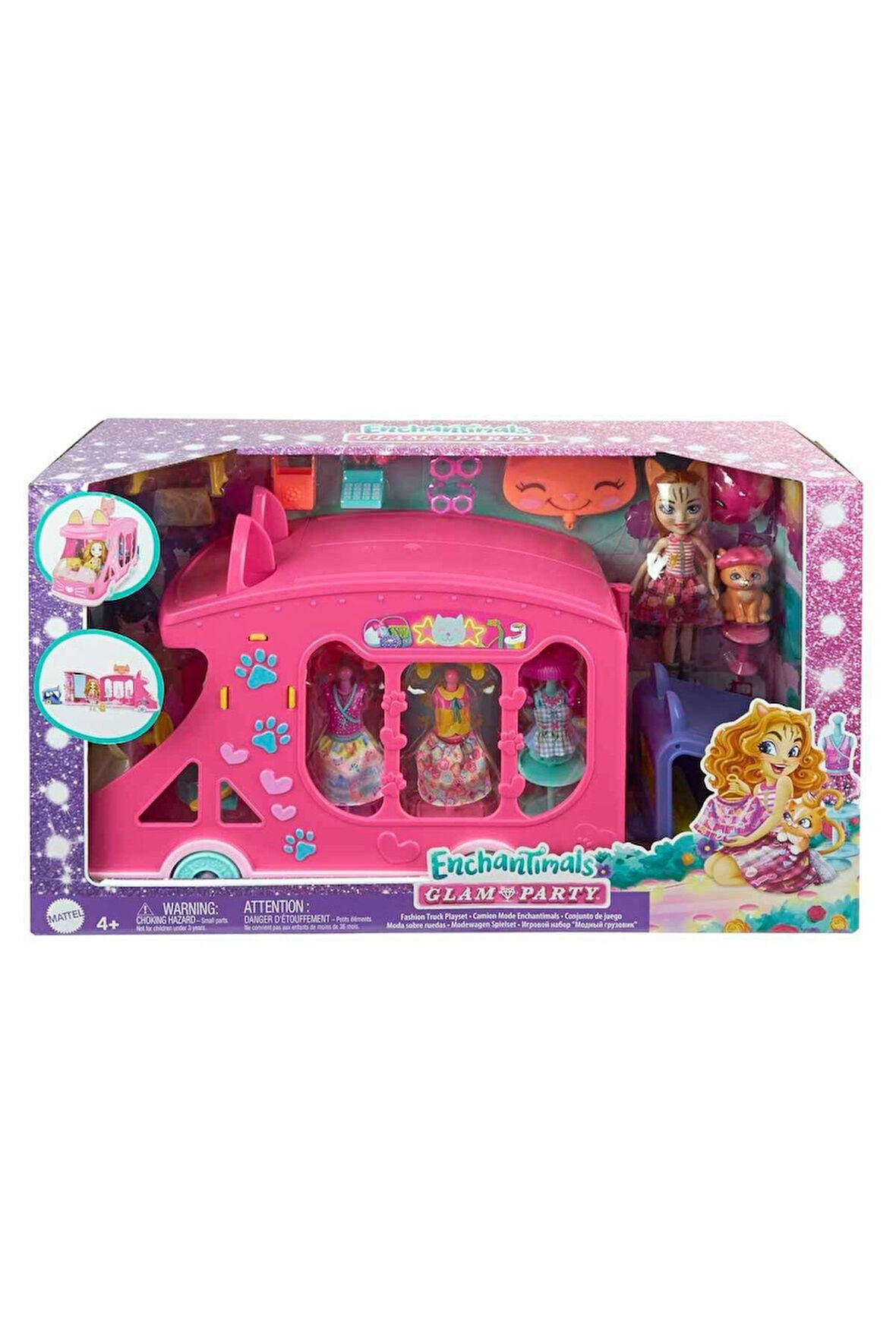 HPB34 Enchantimals Kedi Temalı Moda Otobüsü Kız Erkek Çocuk Oyuncak Eğitici Oyuncaklar
