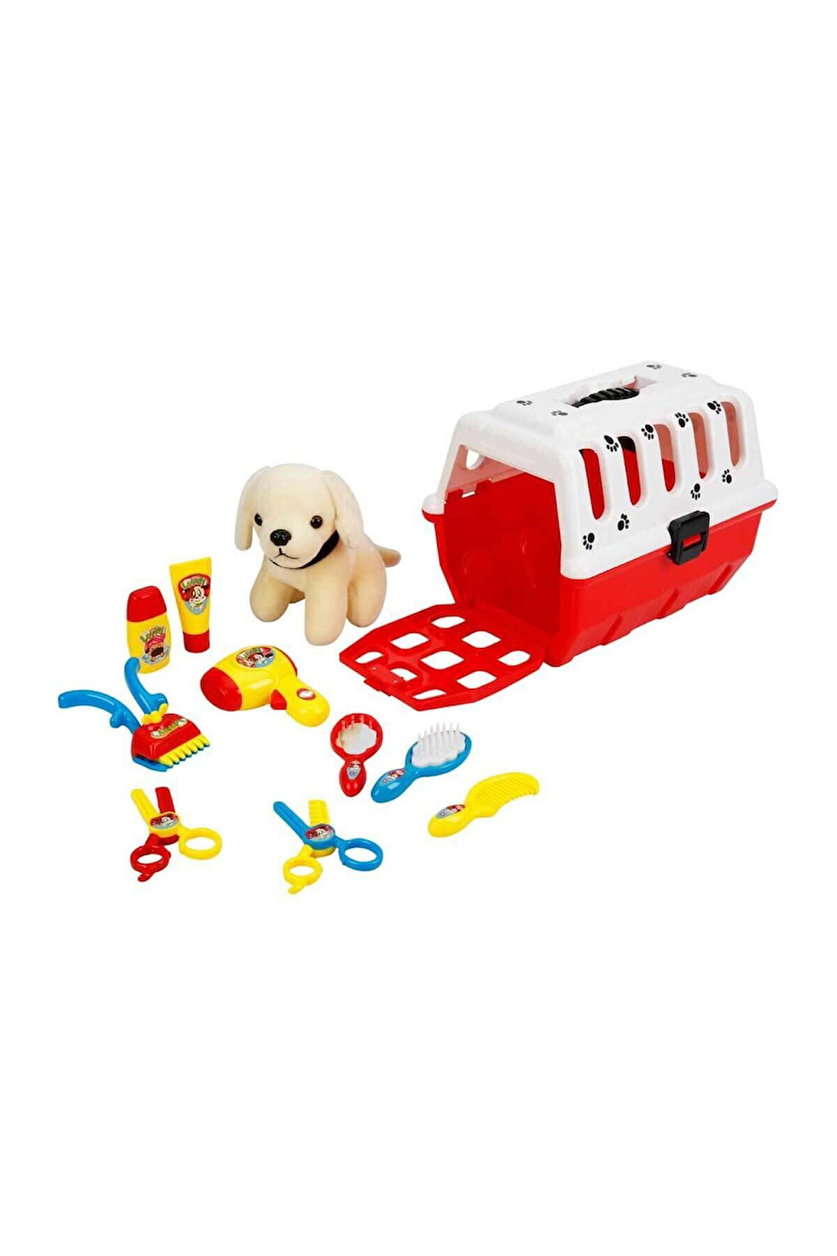 Sunman Çantalı Peluş Köpek Kuaför Seti Kız Erkek Çocuk Oyuncak Eğitici Oyuncaklar