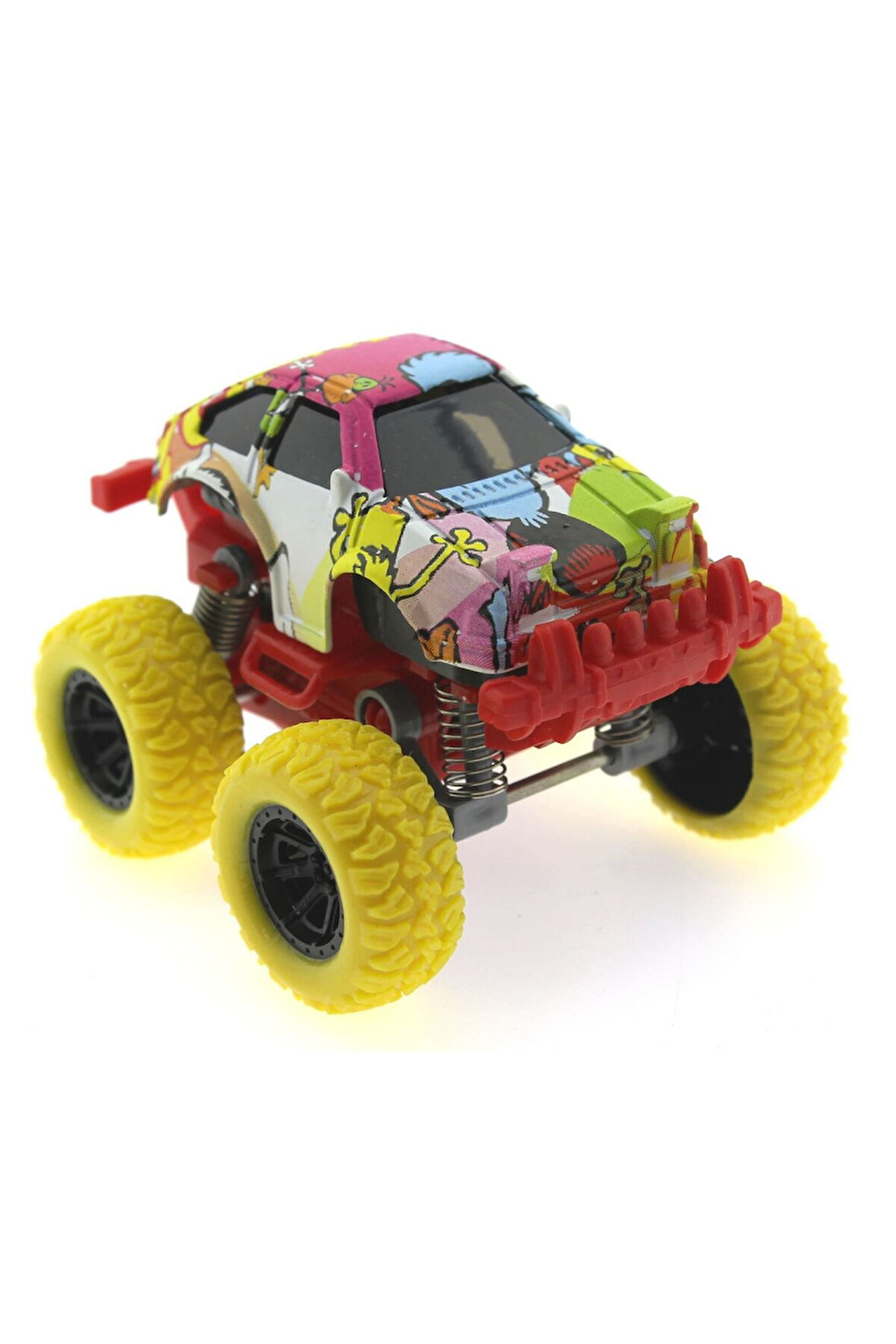 Die Cast Çizgi Film Desenli Sarı Teker Araba Kız Erkek Çocuk Oyuncak Eğitici Oyuncaklar
