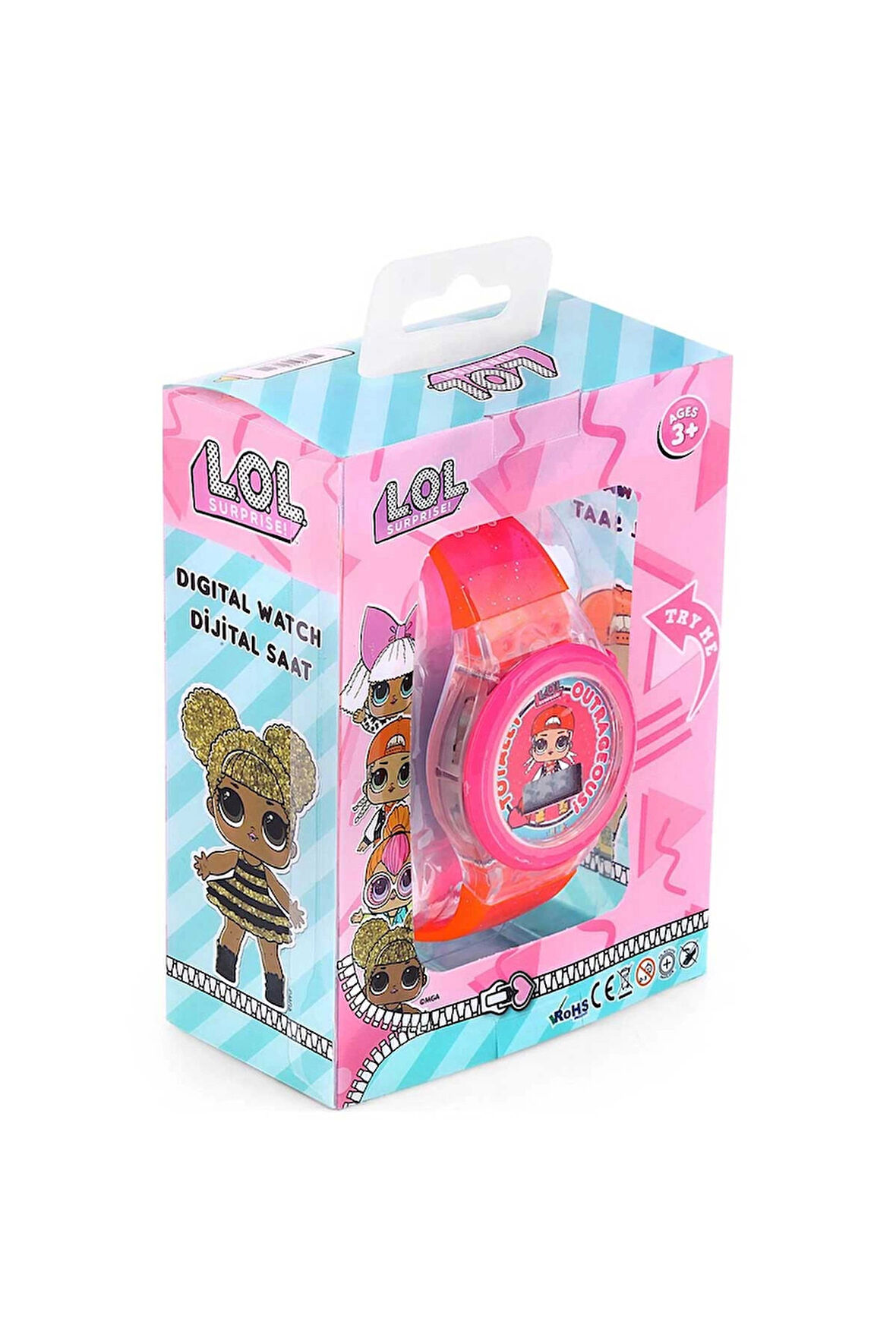 MiniFlak Lisanslı LOL Surprise LOL7210 Çocuk Pembe Işıklı Çocuk Kol Saati Kız Erkek Çocuk Oyuncak Eğ