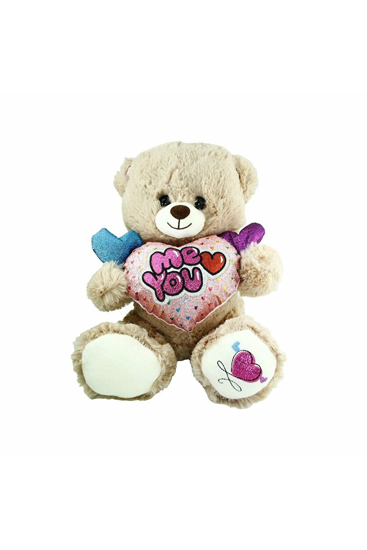 PJH2322 Peluş Kalpli Ayı 30cm Kız Erkek Çocuk Oyuncak Eğitici Oyuncaklar