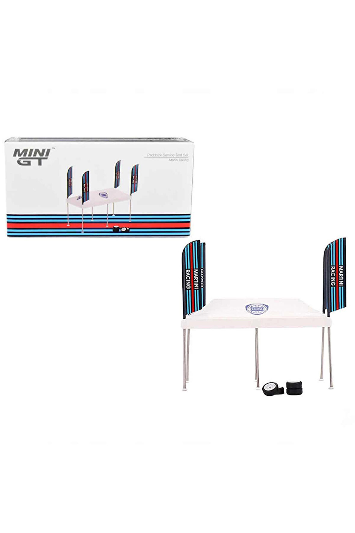 Mini GT 1:64 Martini Racing Paddock Servis Çadırı Seti Kız Erkek Çocuk Oyuncak Eğitici Oyuncaklar
