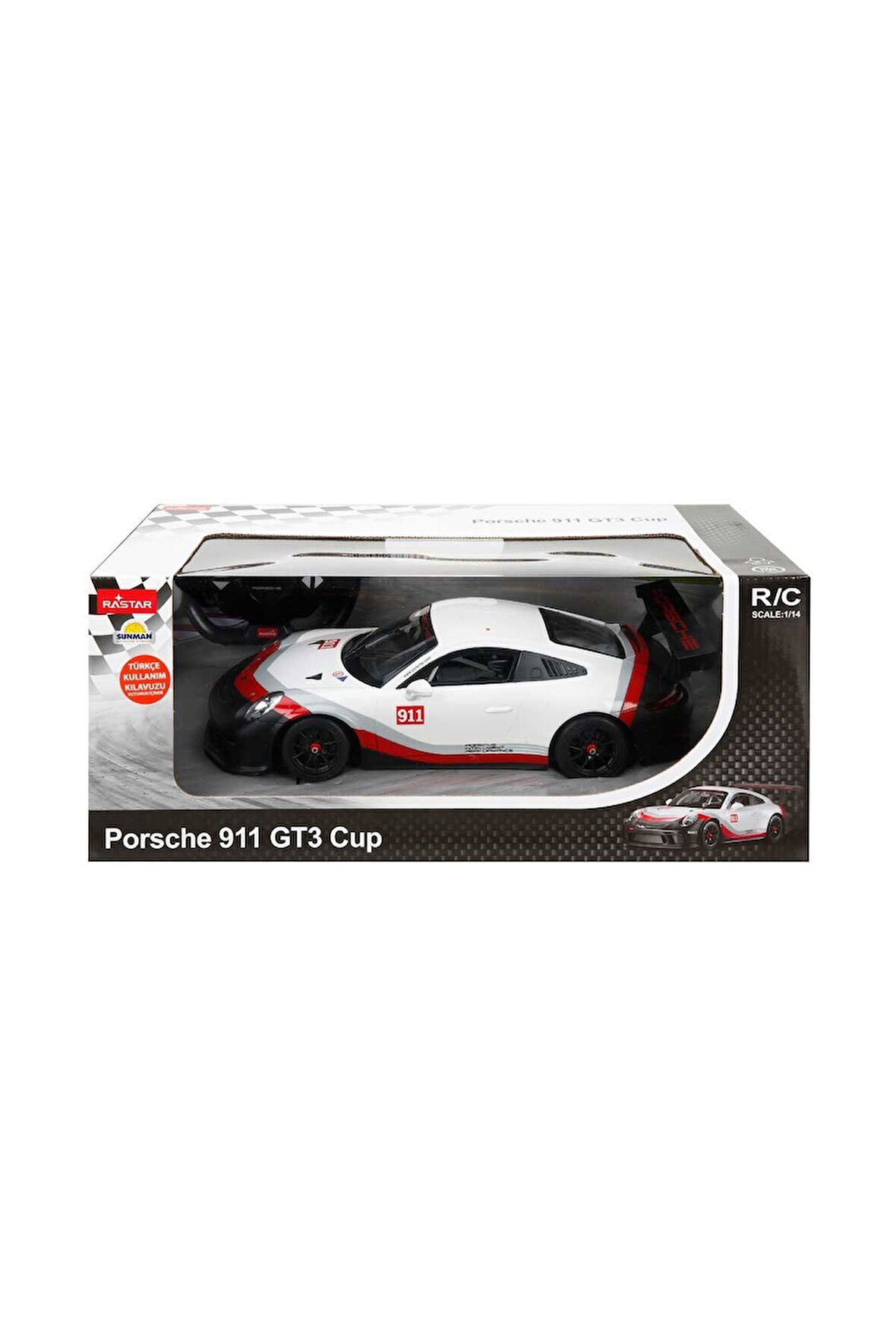 31343 1:14 Porsche 911 GT3 Cup Uzaktan Kumandalı Işıklı Araba Kız Erkek Çocuk Oyuncak Eğitici Oyunca
