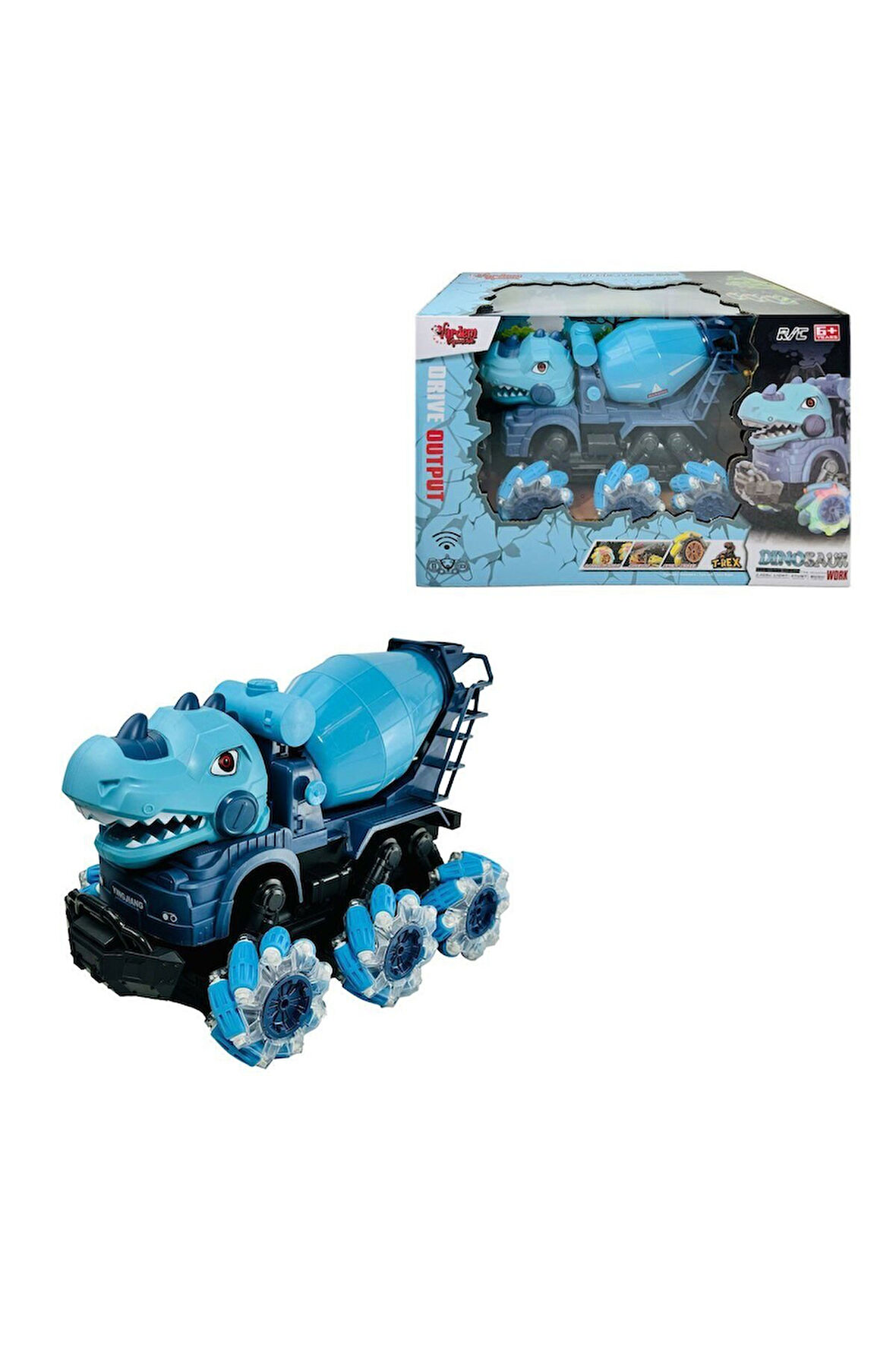 YJ-078-3 1:14 Uzaktan Kumandalı Full Fonksiyon 2.4G Dinozor Beton Mikseri Kız Erkek Çocuk Oyuncak Eğ