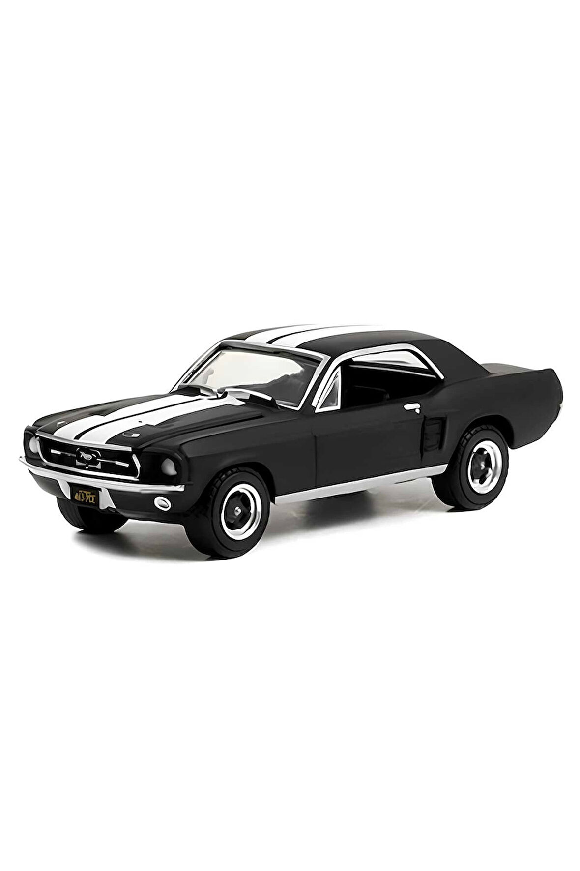 Greenlight 1:64 1967 Ford Mustang Coupe In Black With White Stripes Kız Erkek Çocuk Oyuncak Eğitici