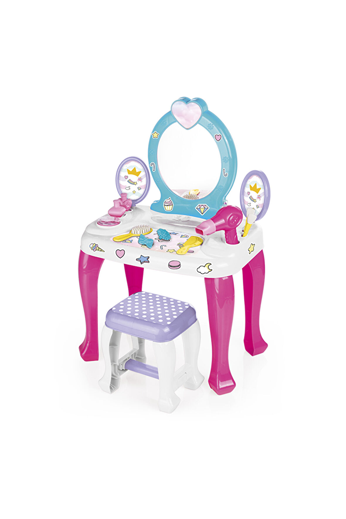 Unicorn Makyaj Masası ve Tabure Seti Kız Erkek Çocuk Oyuncak Eğitici Oyuncaklar