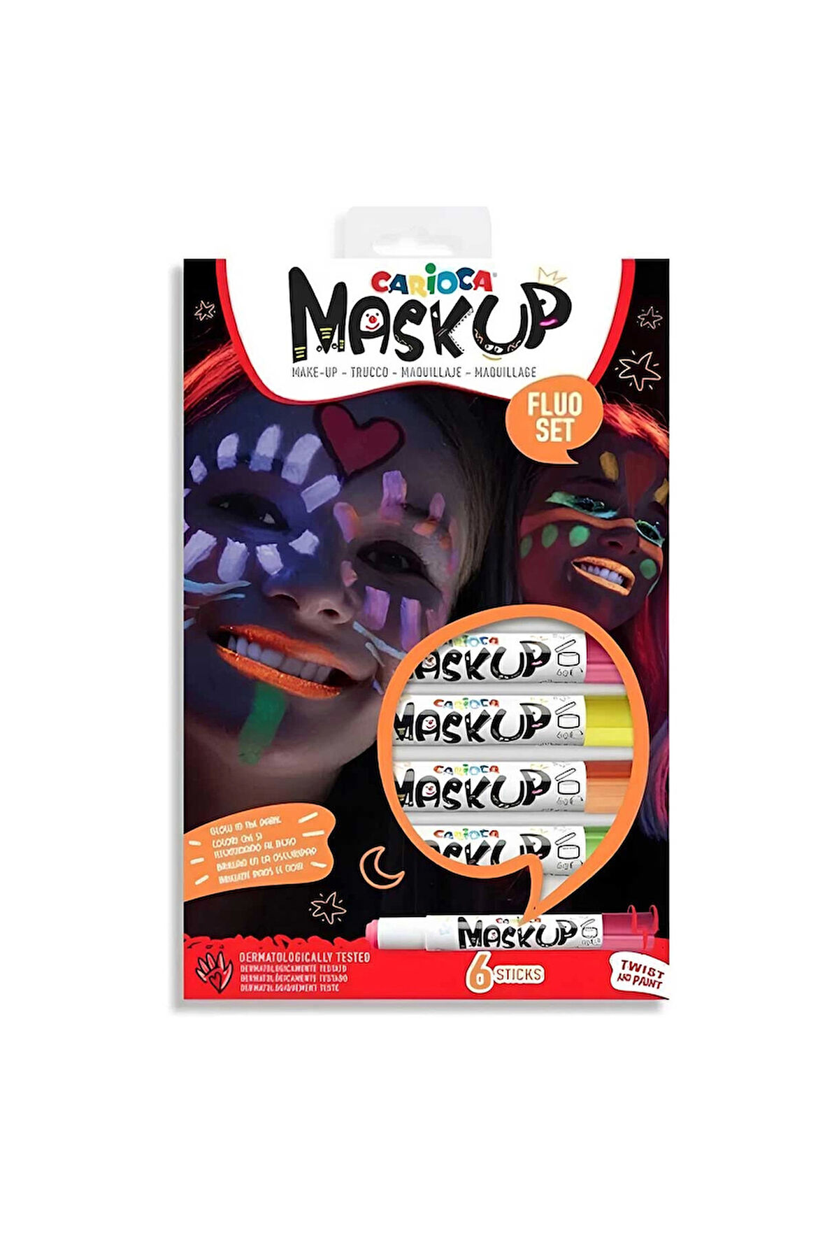 Carioca Yüz Boyası 6 Gram 6 Renk Fosforlu 43156 Kız Erkek Çocuk Oyuncak Eğitici Oyuncaklar