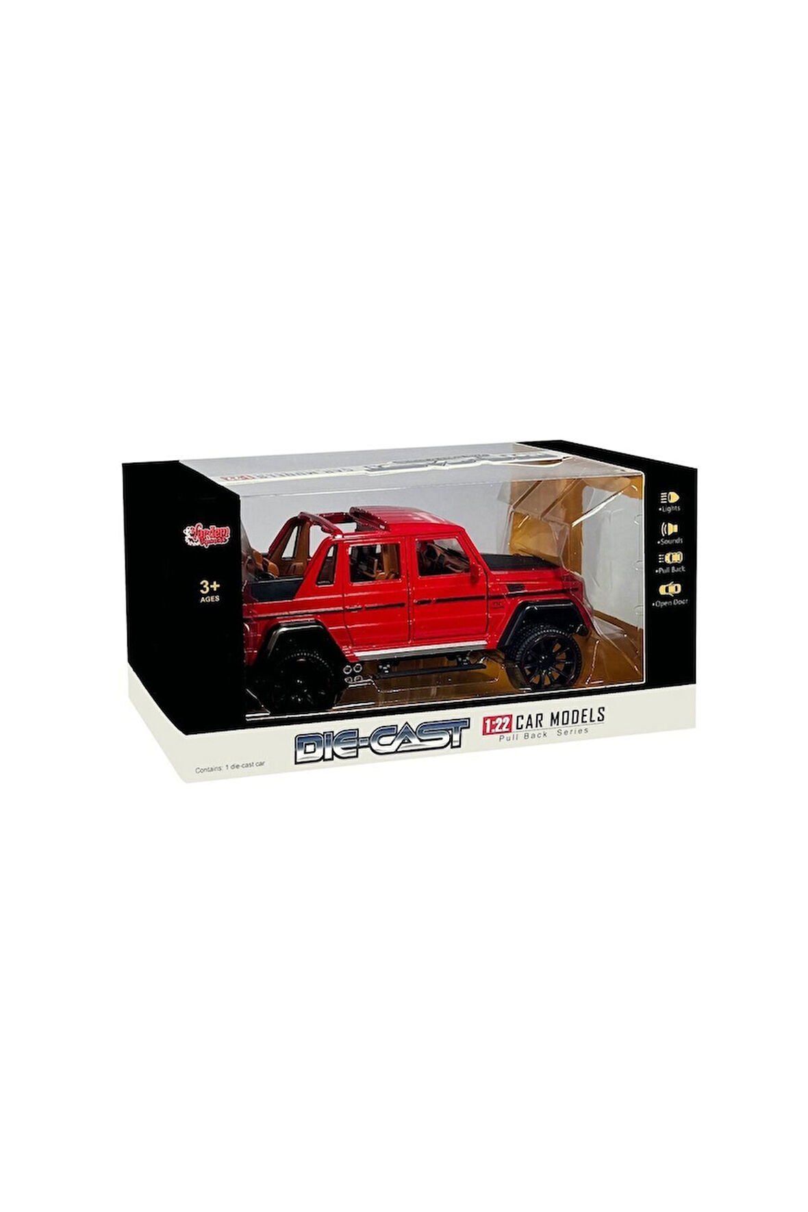 HCL-902 Çek Bırak 1:22 Sesli ve Işıklı Metal Jeep Kız Erkek Çocuk Oyuncak Eğitici Oyuncaklar