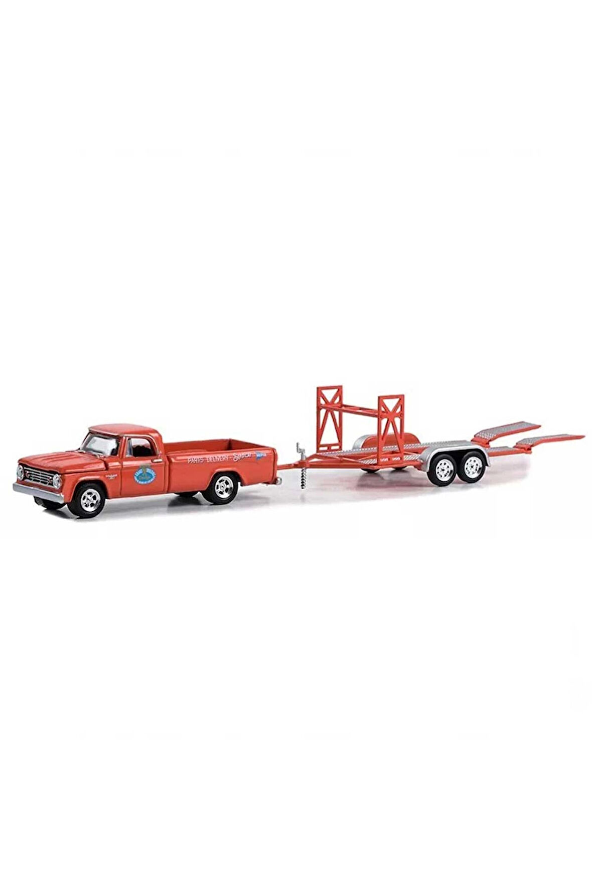 Greenlight 1:64 1967 Dodge D-100 with Tandem Car Trailer Kız Erkek Çocuk Oyuncak Eğitici Oyuncaklar