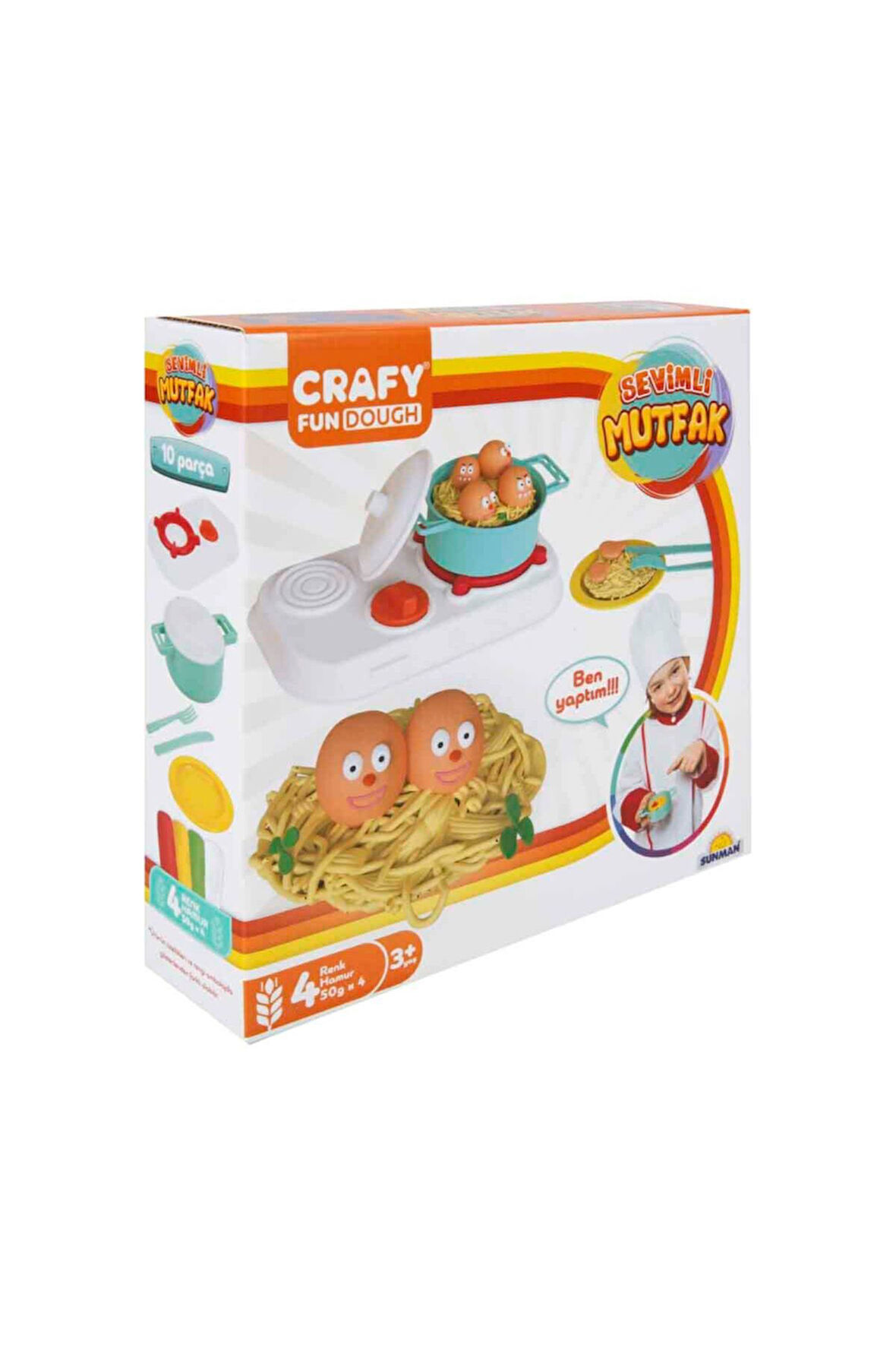 Crafy Sevimli Mutfak 200 gr. 10 Parça Kız Erkek Çocuk Oyuncak Eğitici Oyuncaklar