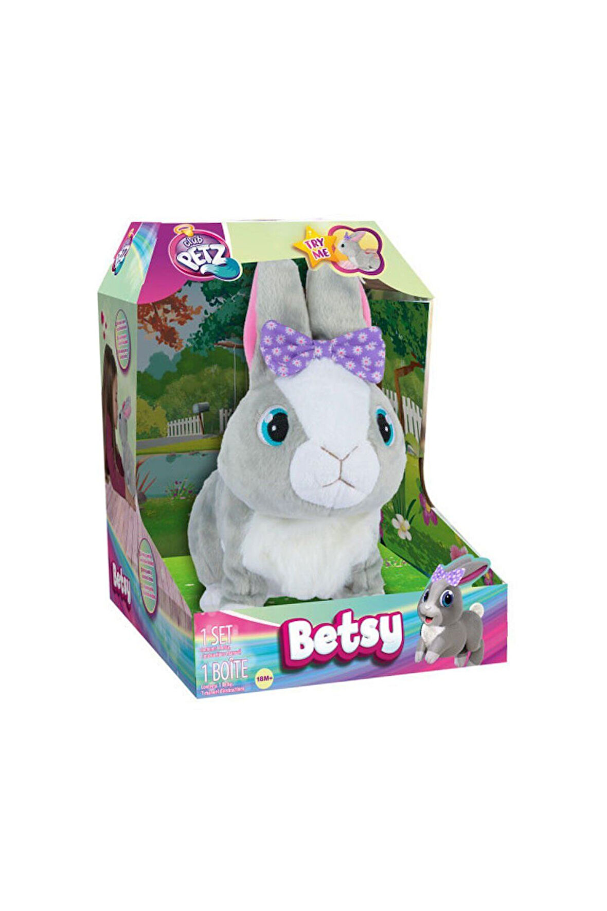 9586 Sesli ve Hareketli Peluş Tavşan Betsy -Sunman Kız Erkek Çocuk Oyuncak Eğitici Oyuncaklar