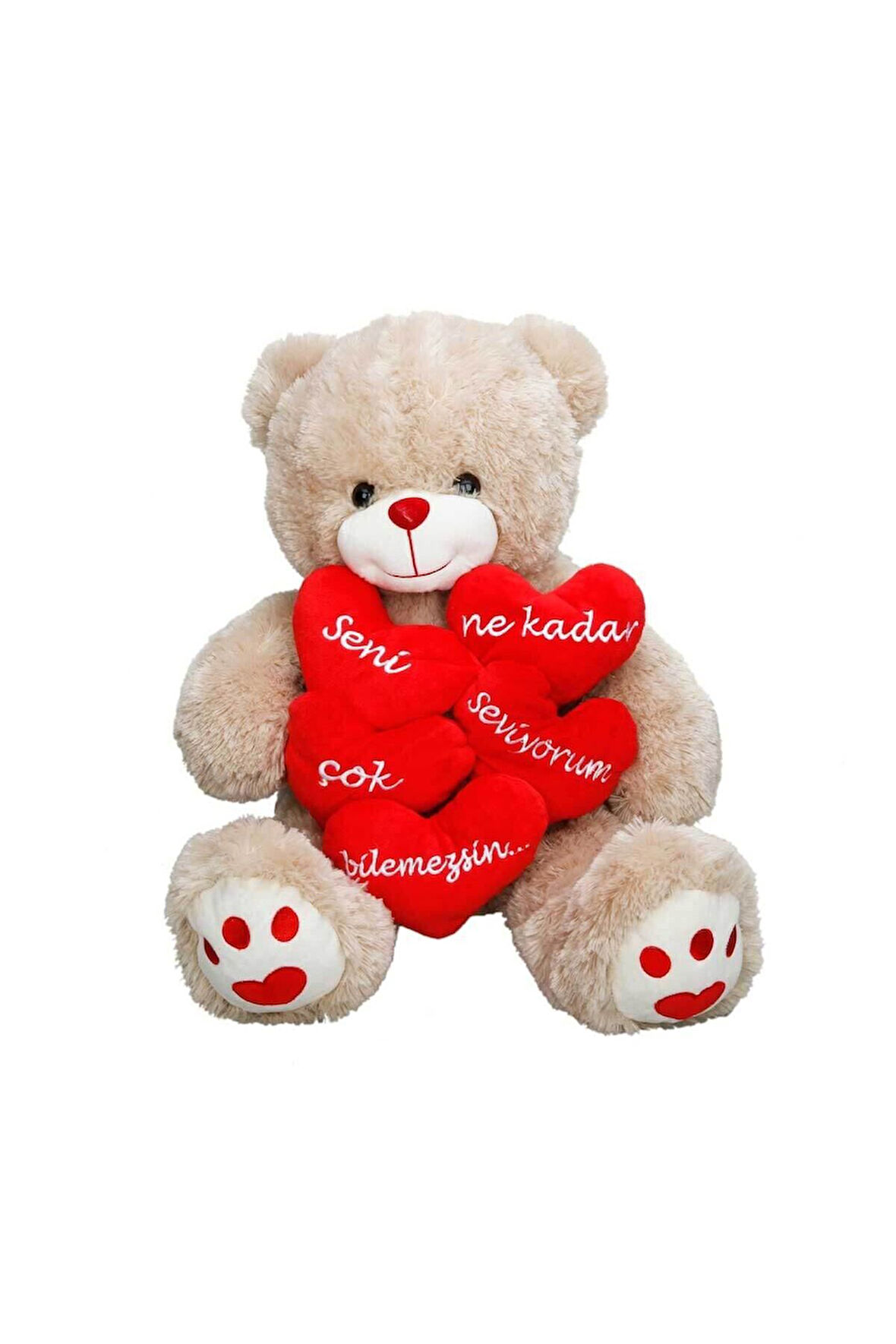 01015 Aşk Mesajlı Peluş Ayı 45cm Kız Erkek Çocuk Oyuncak Eğitici Oyuncaklar