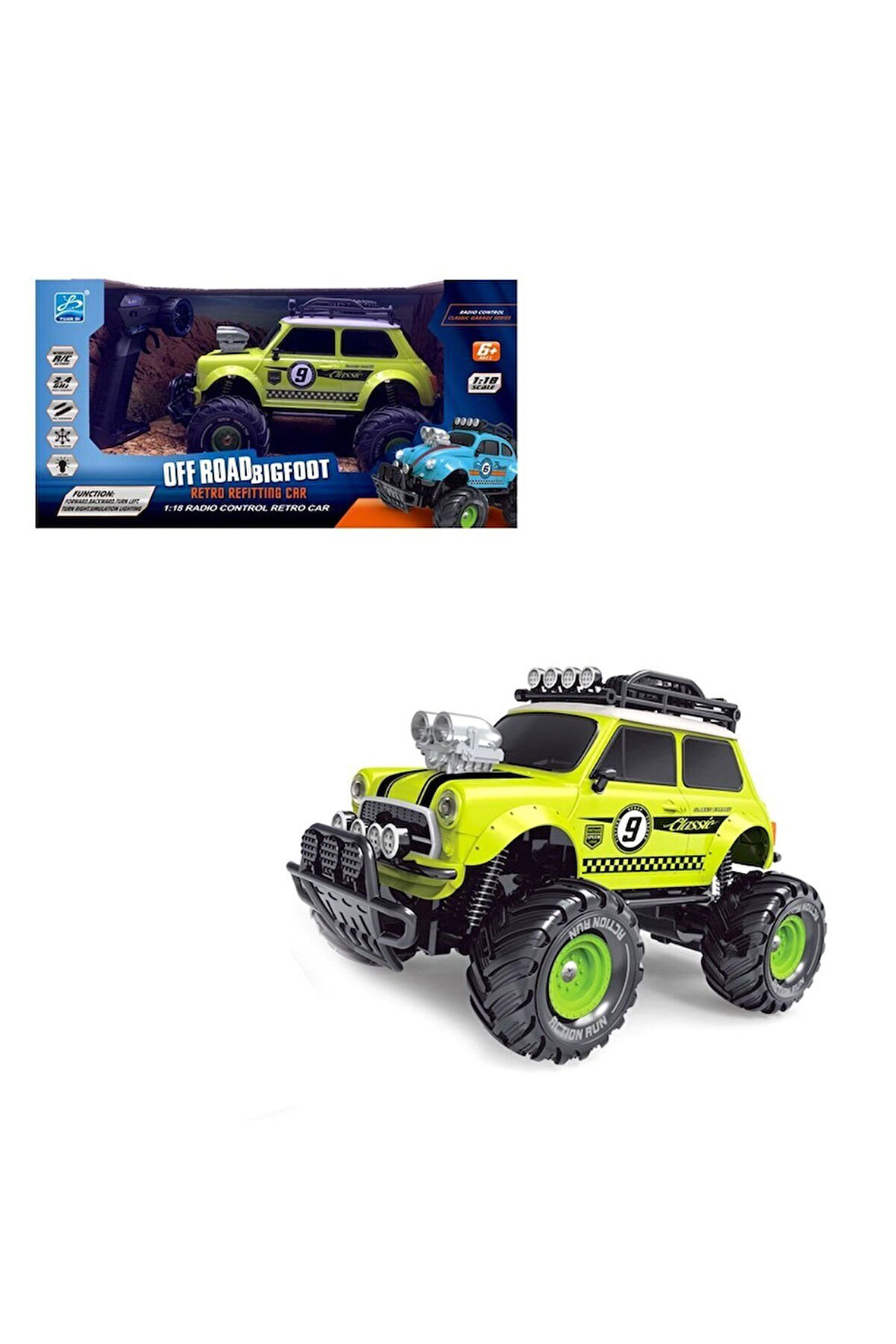 YD898-MT1820 Uzaktan Kumandalı Full Fonksiyon 1:18 Şarjlı 2.4G Sevimli Off-Road Mini Araba Kız Erkek