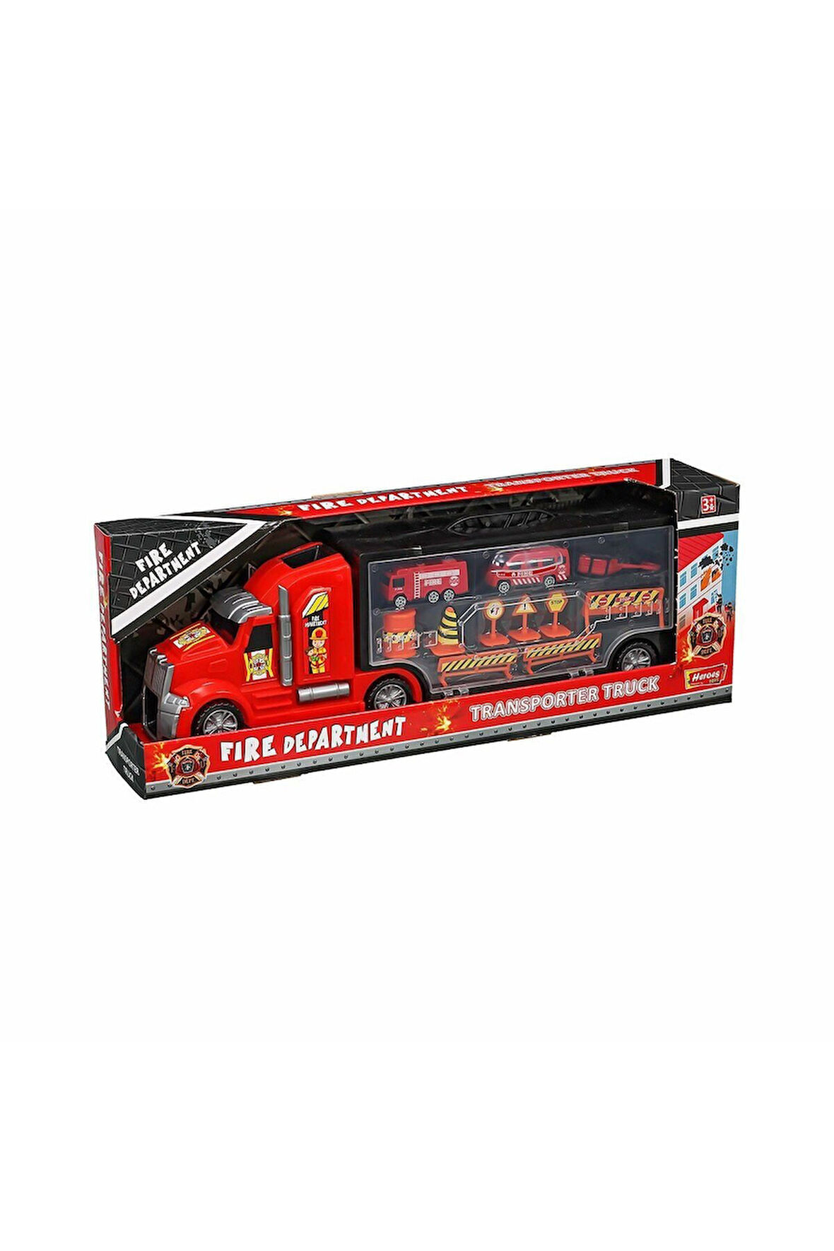 ERN-875 Heroes Toys Çantalı İtfaiye Taşıyıcı Tır Seti Kız Erkek Çocuk Oyuncak Eğitici Oyuncaklar
