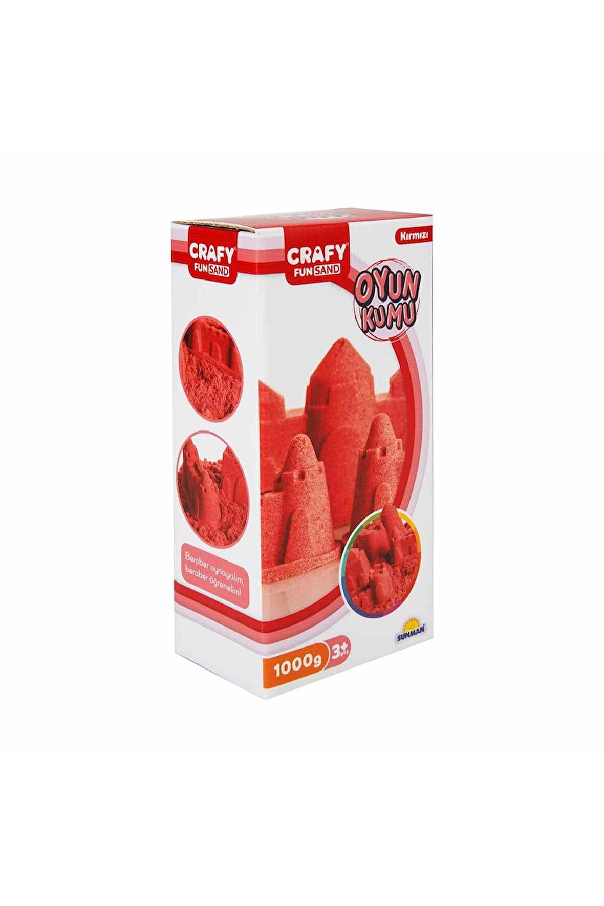 Fun Dough Kinetik Kum 1000 g Kırmızı Kız Erkek Çocuk Oyuncak Eğitici Oyuncaklar