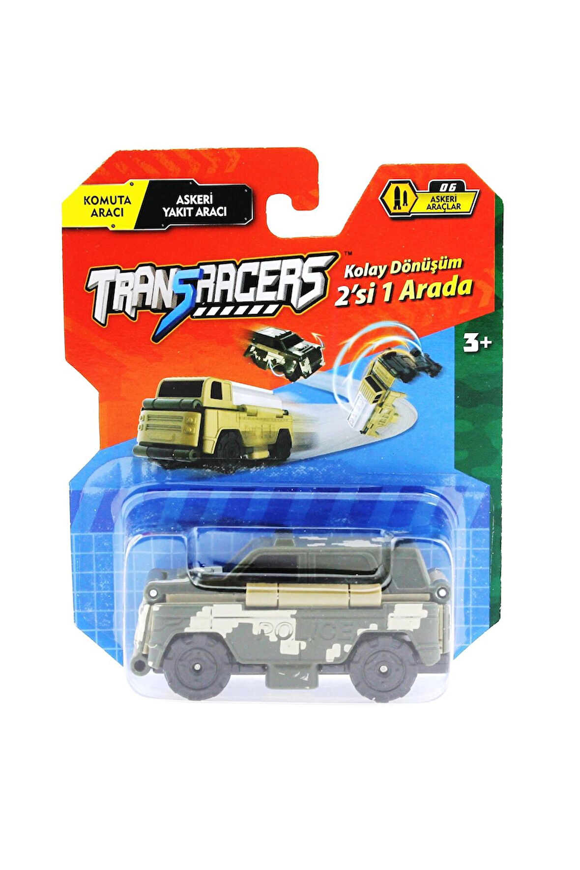 Transracers Dönüşen Araçlar Askeri Araçlar Komuta Aracı / Yakıt Aracı Kız Erkek Çocuk Oyuncak Eğitic