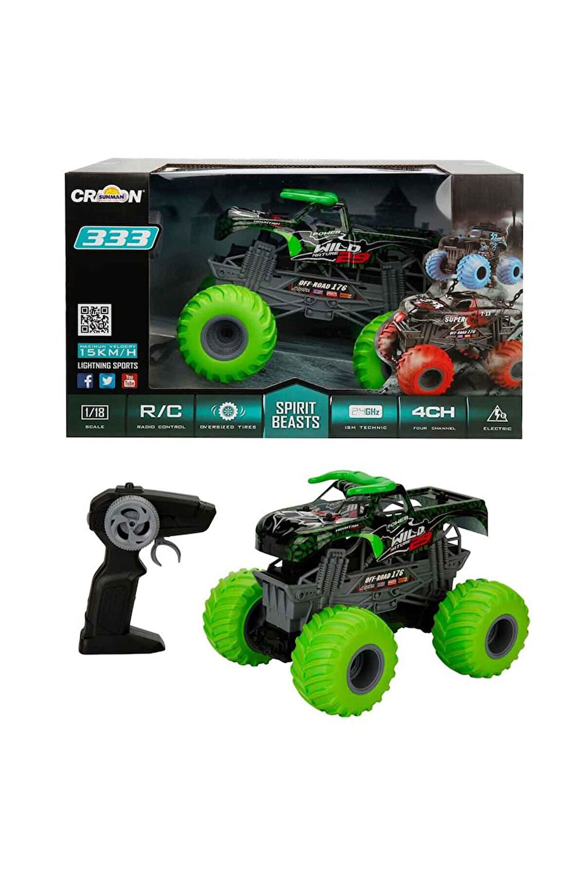 1:18 Uzaktan Kumandalı Spirit Beasts Pick Up USB Şarjlı Araba 25cm Kız Erkek Çocuk Oyuncak Eğitici O