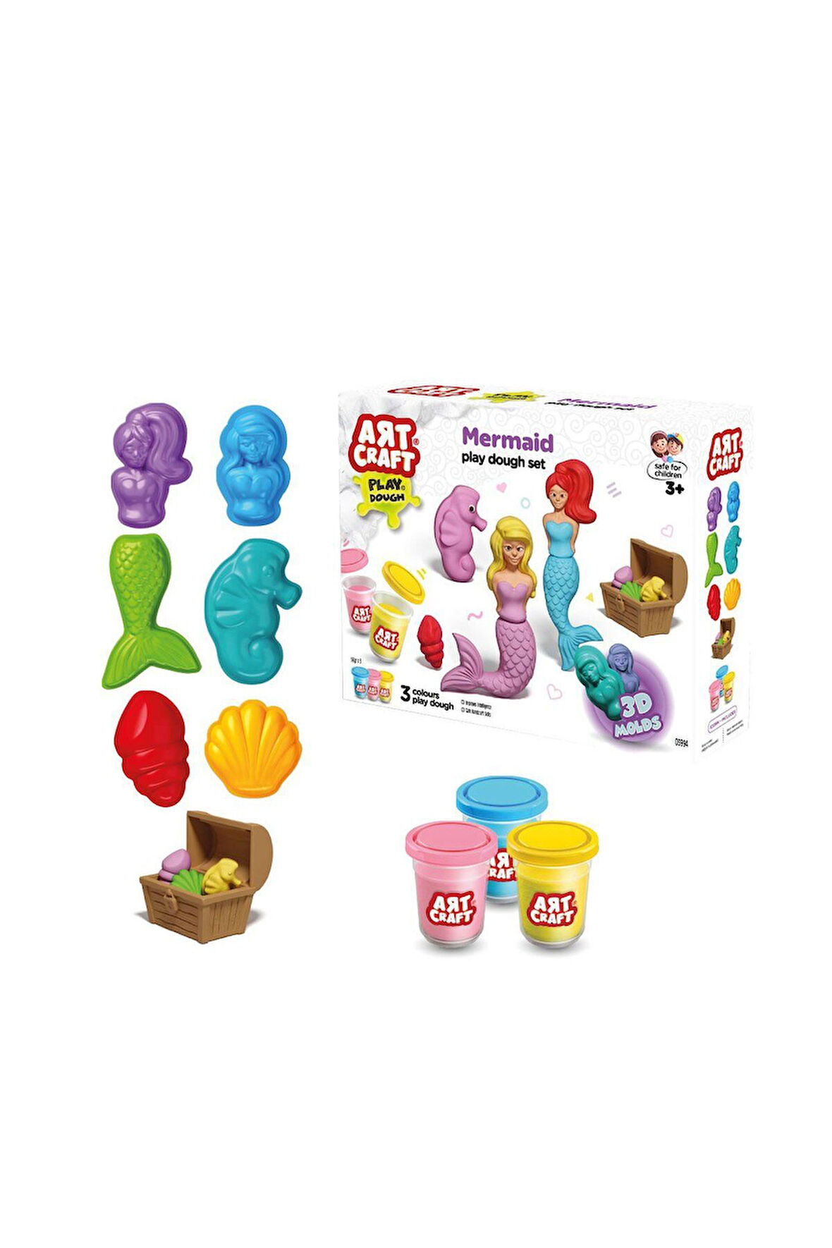 03994 Art Craft Deniz Kızı Hamur Set 168 Gr -Fentoys Kız Erkek Çocuk Oyuncak Eğitici Oyuncaklar