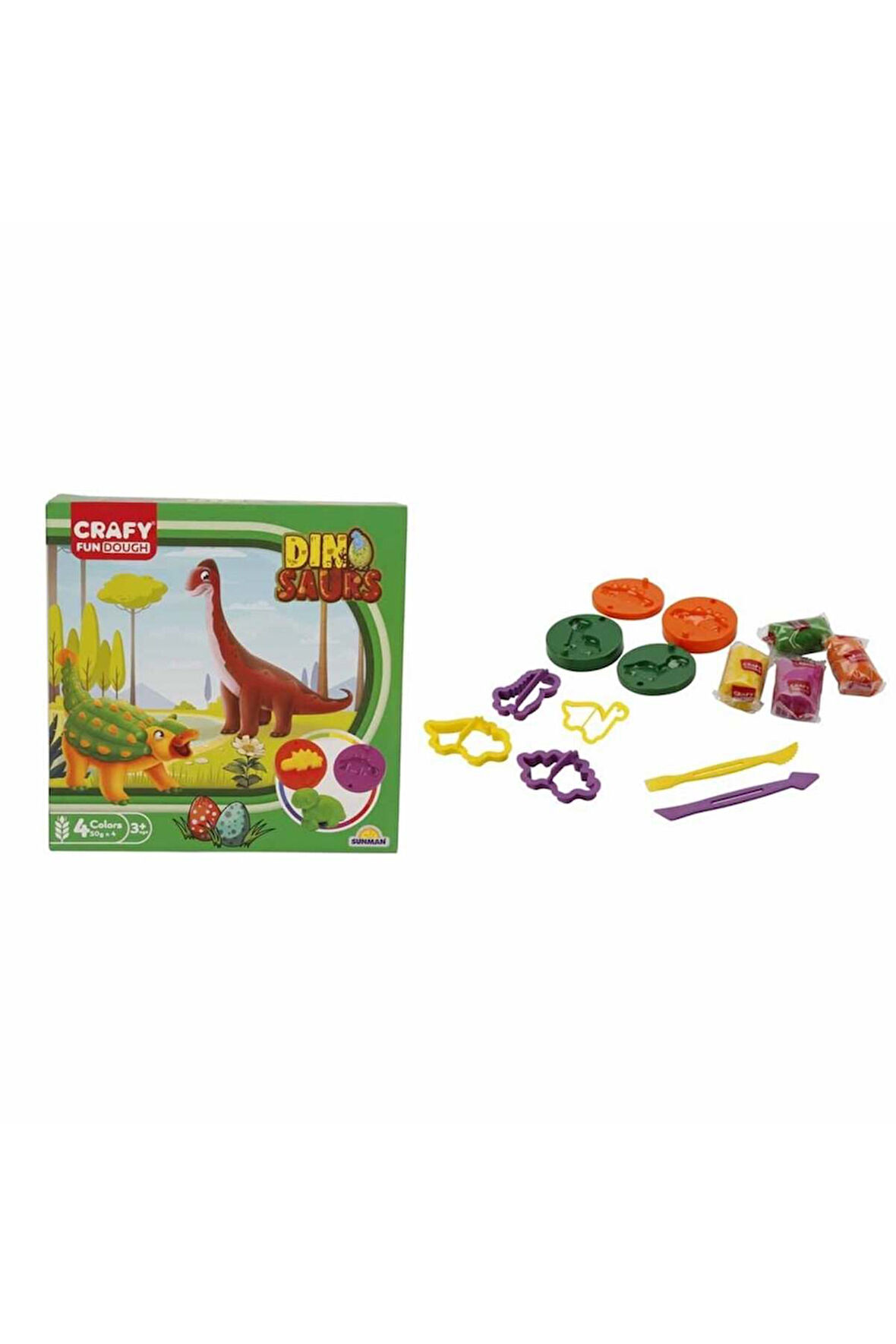S01004734 OYUN HAMUR SET KÇK DİNO 14 PRÇ -SUN Kız Erkek Çocuk Oyuncak Eğitici Oyuncaklar