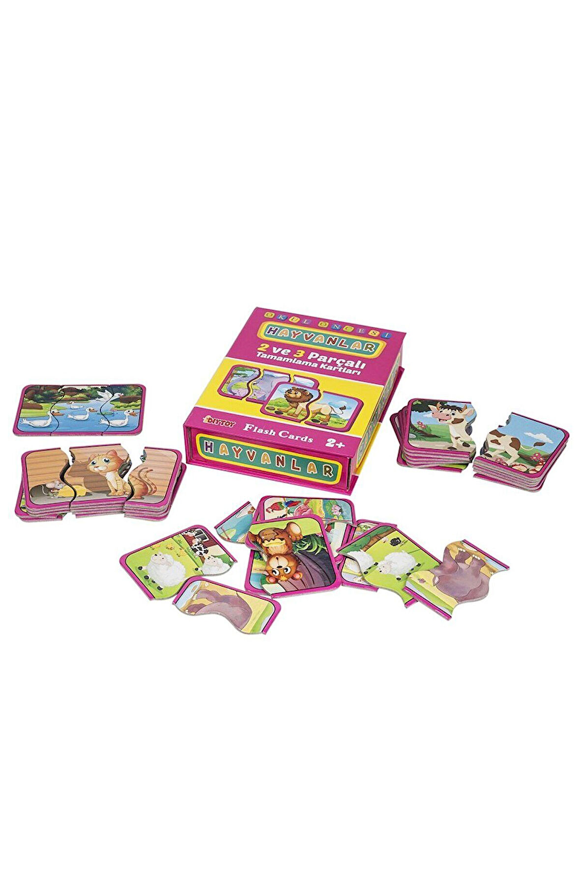 1185 DıyToy Flash Cards - Hayvanlar / + 2 yaş Kız Erkek Çocuk Oyuncak Eğitici Oyuncaklar