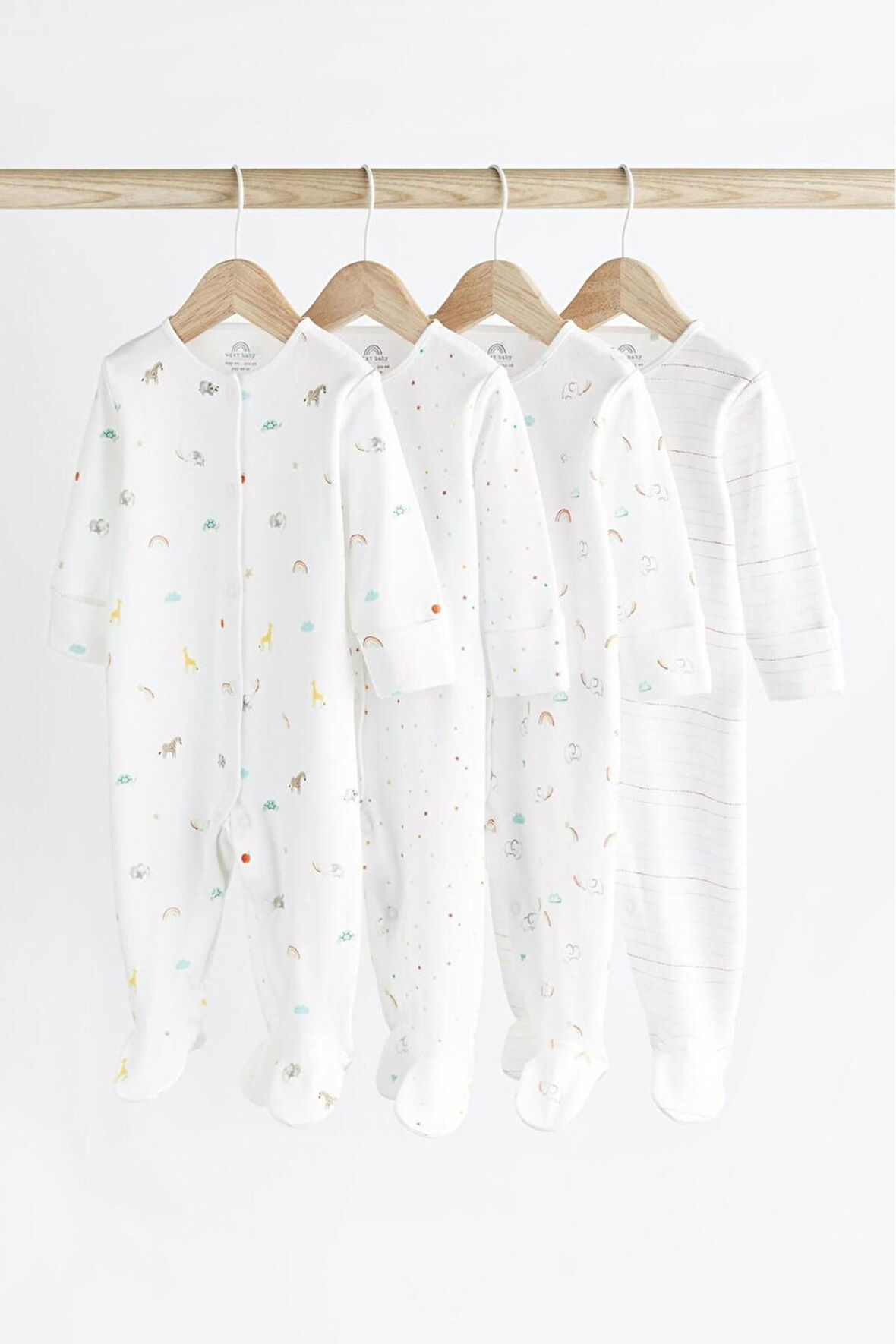 Next Baby % 100 Pamuk 4'lü Baskılı Uzun Kollu Uyku Tulumu