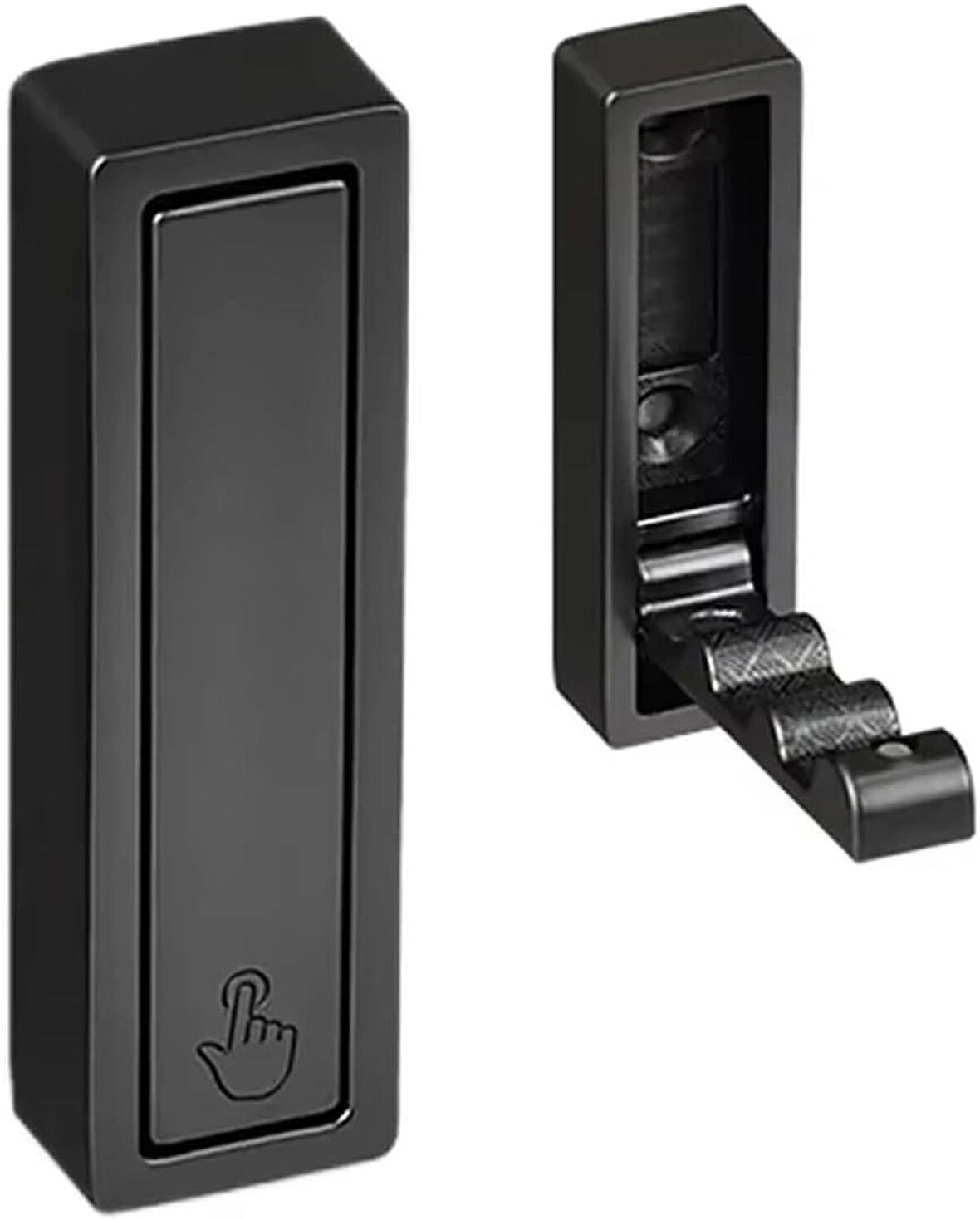 Microcase Çinko Kaplama Bas Açıl Pratik Askılık Anahtar Şapka Eşya Havlu vb Askılık -  SİYAH AL5181 1 ADET