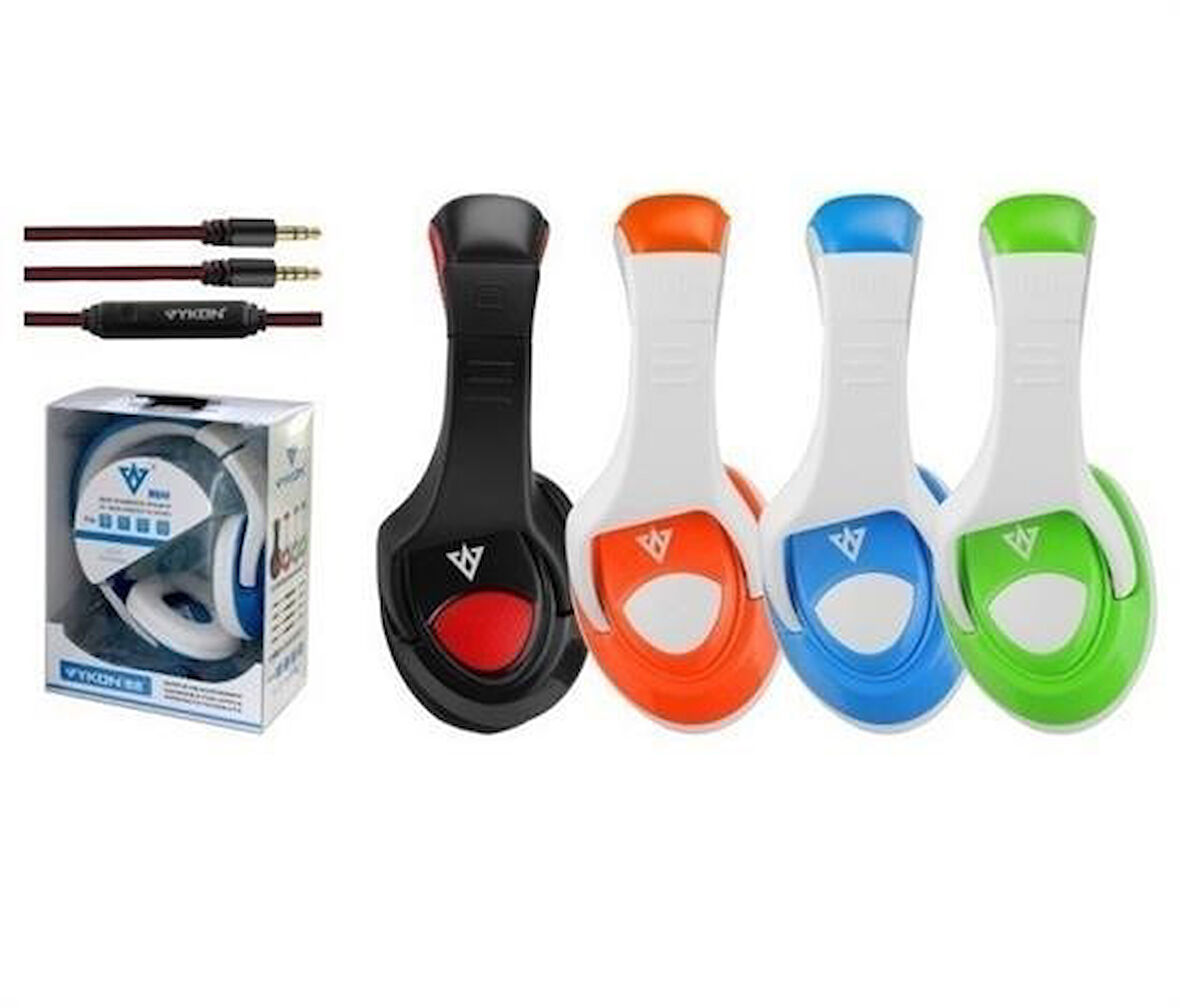  Vykon MQ4440mm Sürücülü Mikrofonlu Bilgisayar Kulaklığı Jak Girişli
