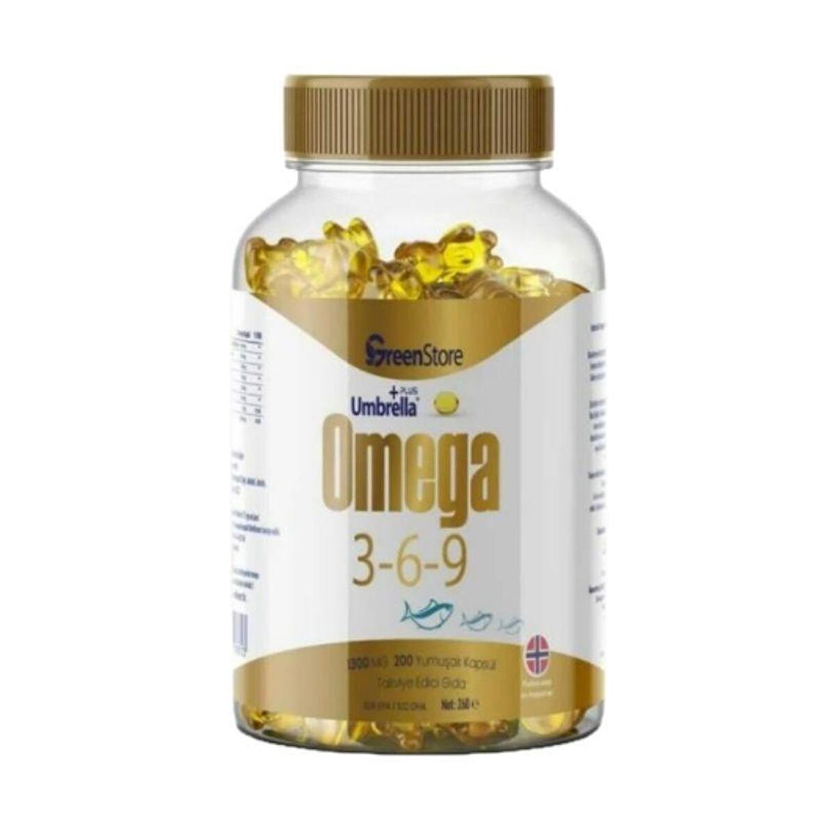 Green Store Umbrella Plus Omega 3-6-9 Norveç Balık Yağı 1300 mg 200 Kapsül