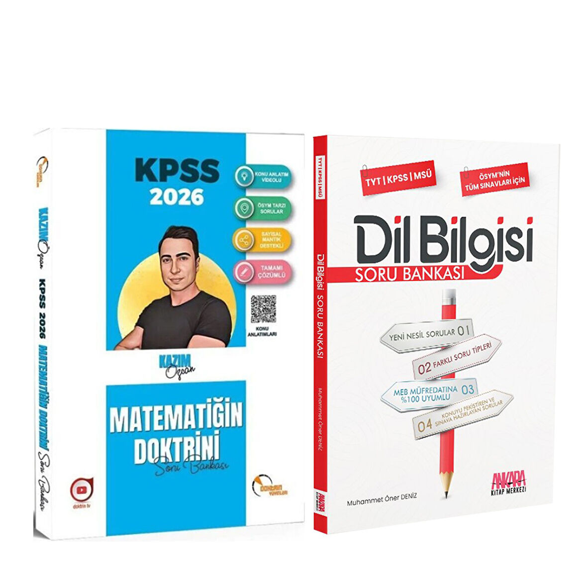 Doktrin Yayınları 2026 KPSS Matematik Doktrini ve AKM Dil Bilgisi Soru Bankası Seti 2 Kitap