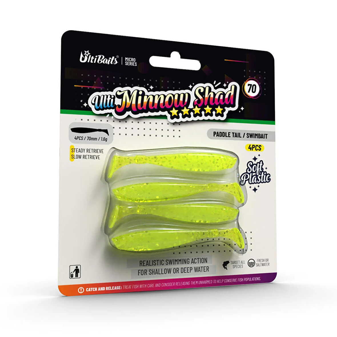 Ulti Baits Minnow Shad Silikon Yem 70MM 1,6gr 4 Adet