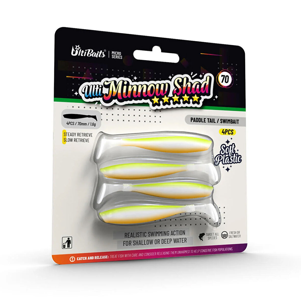 Ulti Baits Minnow Shad Silikon Yem 70MM 1,6gr 4 Adet